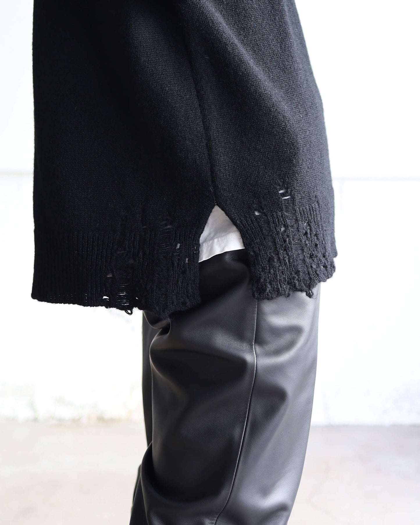 CHUNKY WOOL CASHMERE / CHUNKY CREW "BLACK"