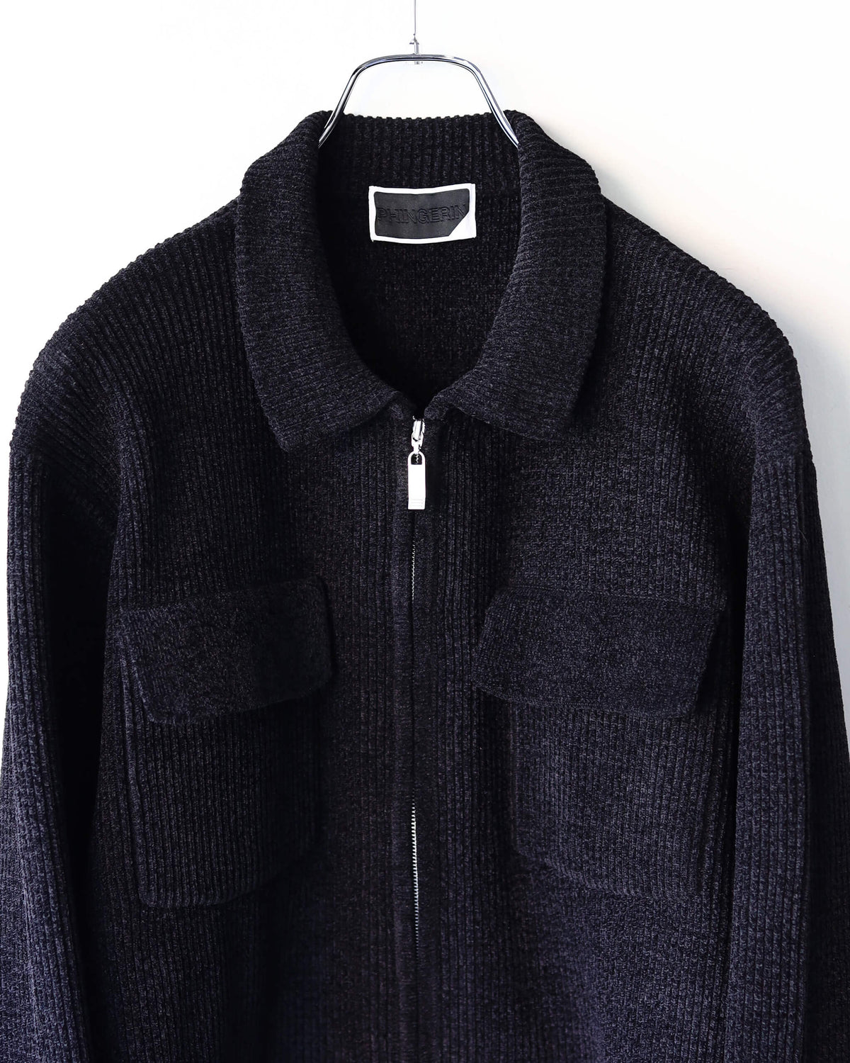 CORDY KNIT JACKET "BLACK"