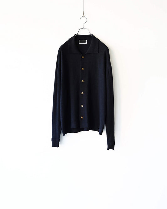 SLAB GAUZE KNIT SHIRT "BLACK"