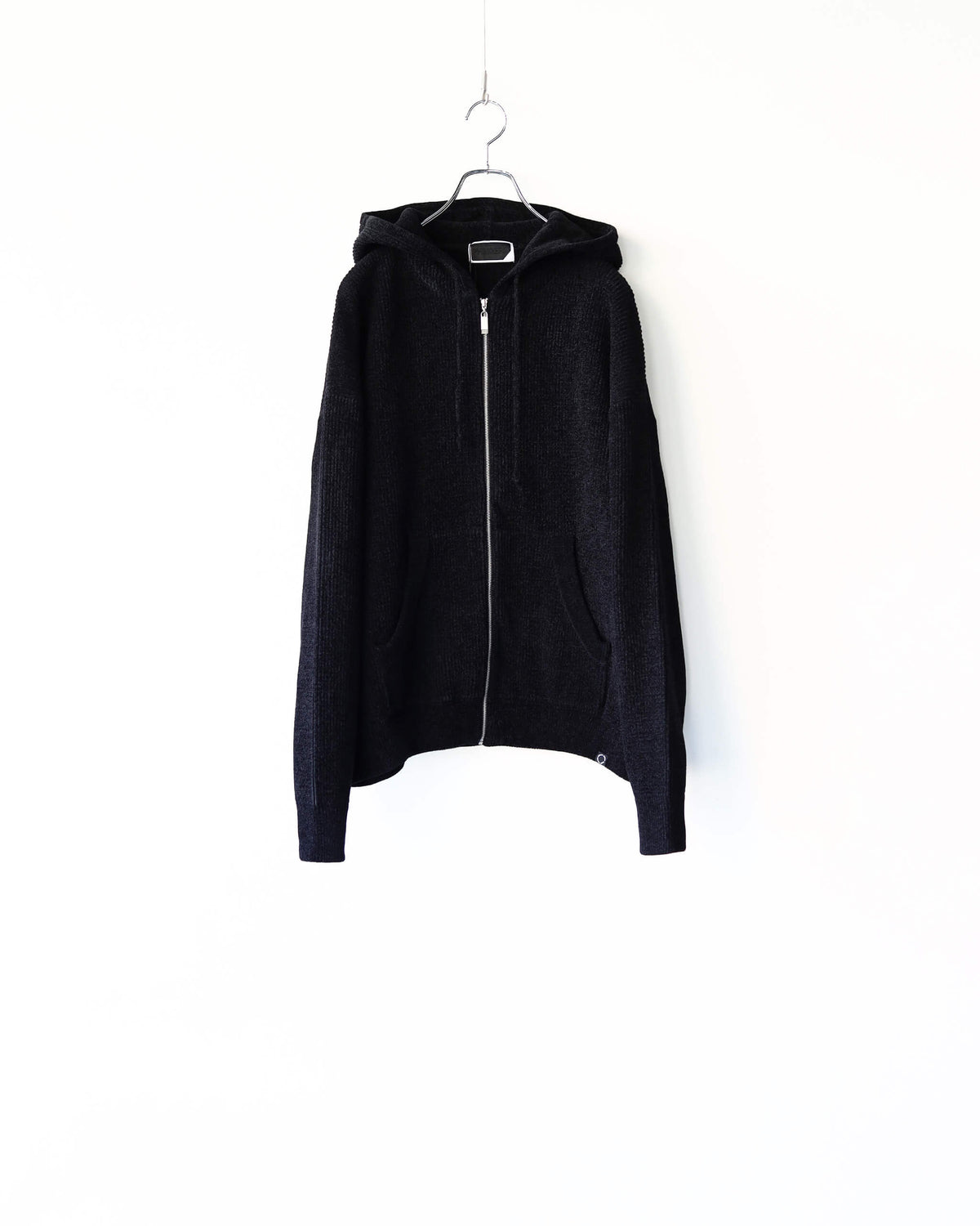 CORDY KNIT ZIP HOODIE "BLACK"