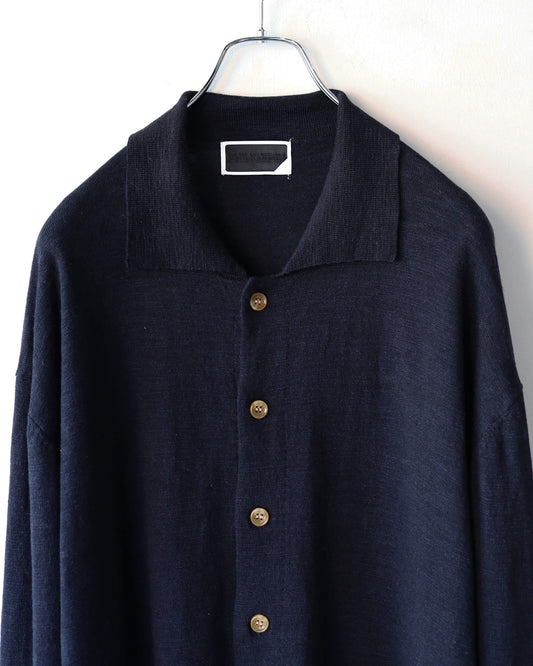 SLAB GAUZE KNIT SHIRT "BLACK"