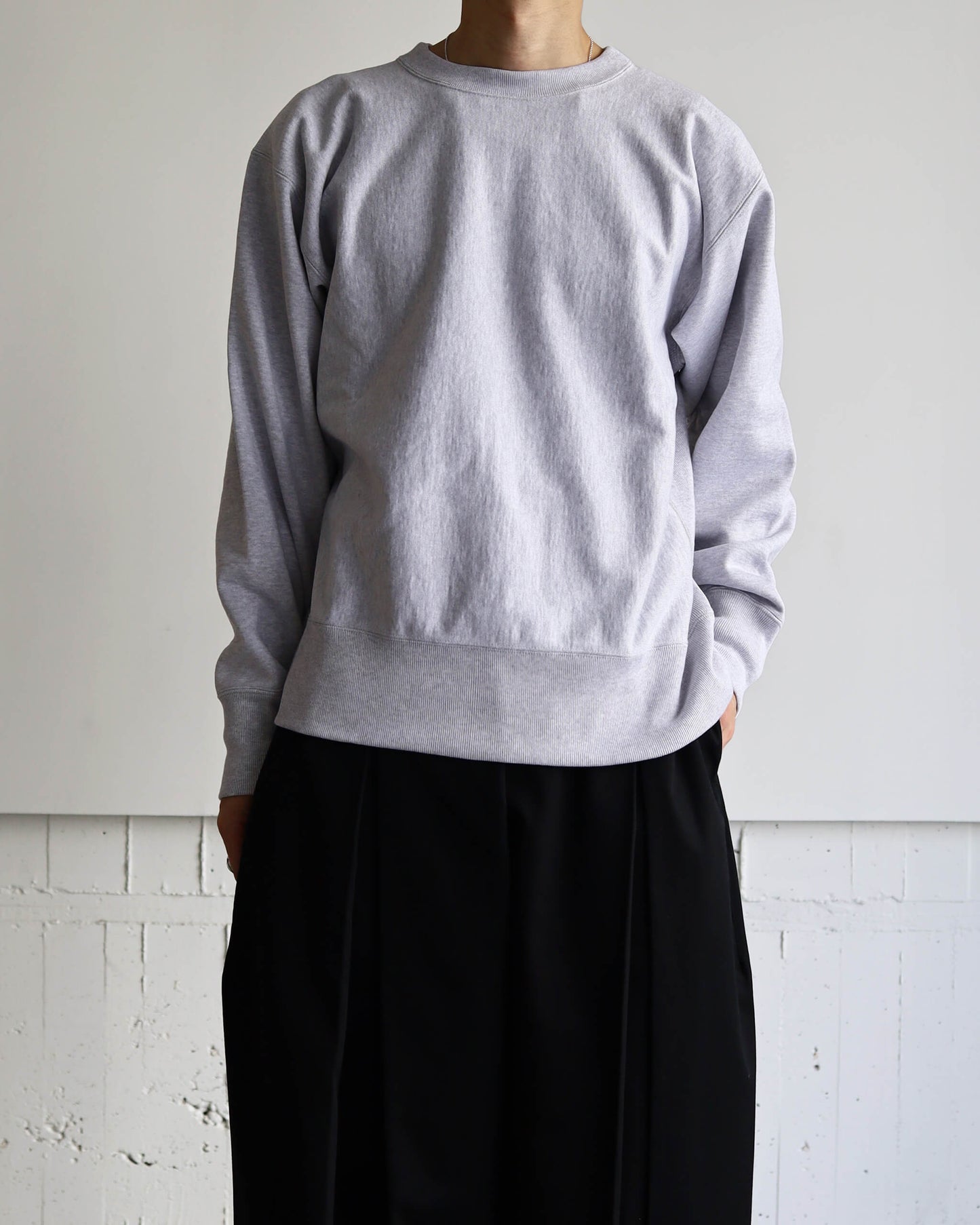 GYM JUMPER ORGANIC COTTON HEAVY FLEECE "ASH GRAY"