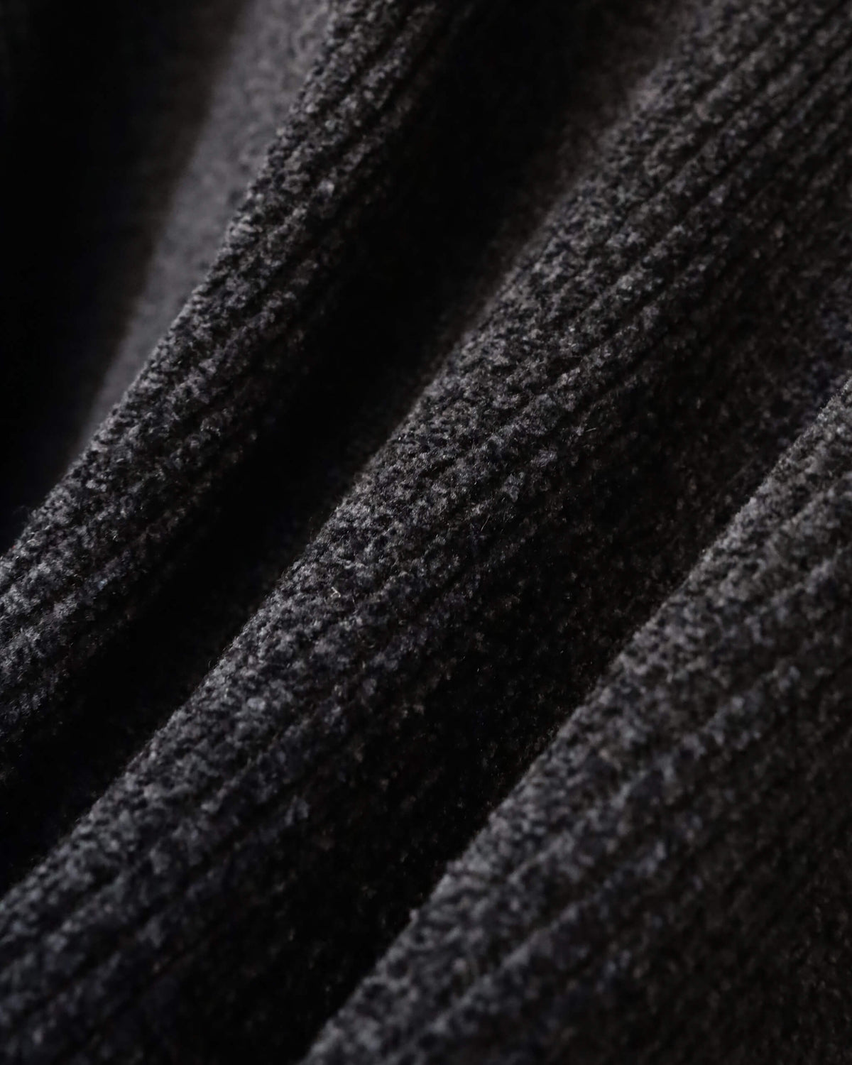 CORDY KNIT ZIP HOODIE "BLACK"