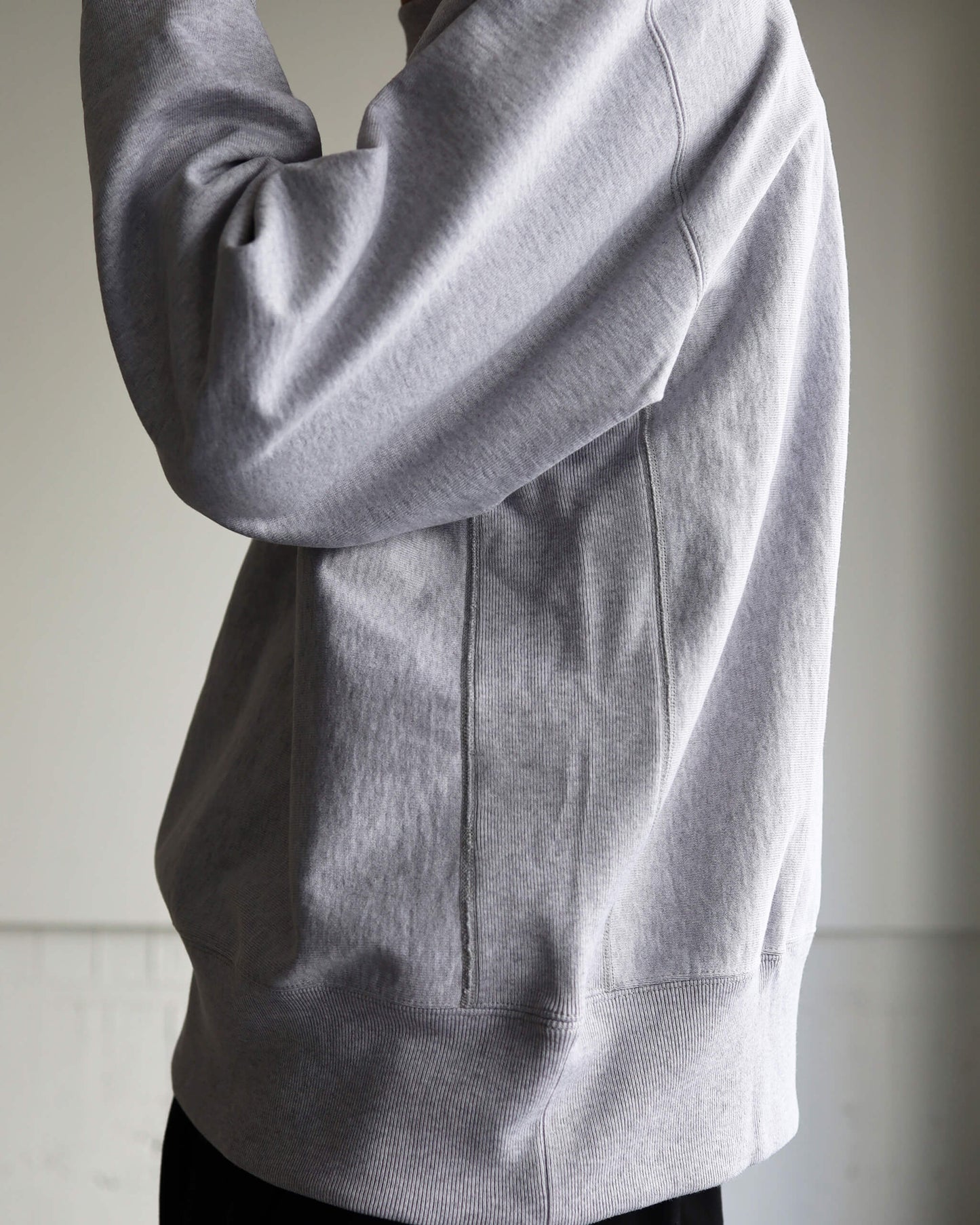 GYM JUMPER ORGANIC COTTON HEAVY FLEECE "ASH GRAY"