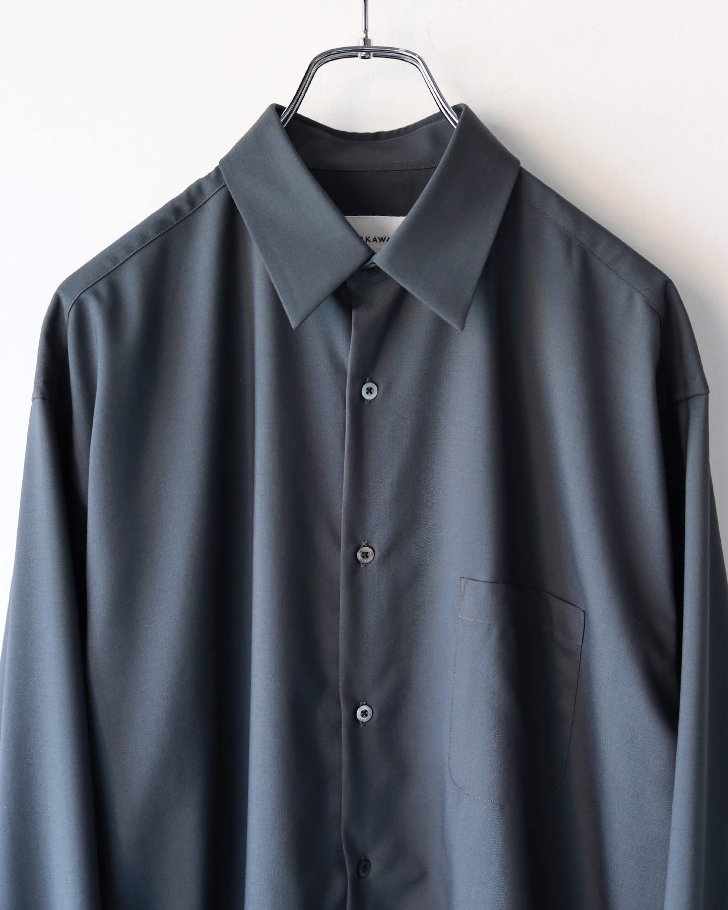 COMFORT FIT SHIRT ORGANIC WOOL 2/80 TROPICAL "CHARCOAL"