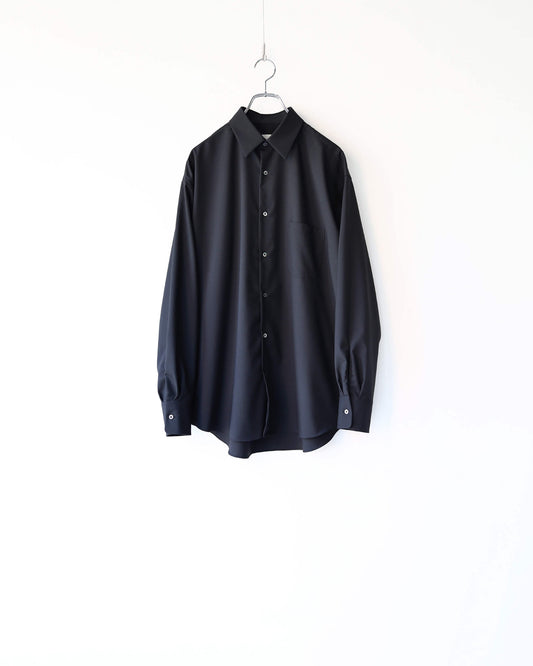 COMFORT FIT SHIRT ORGANIC WOOL 2/80 TROPICAL "BLACK"