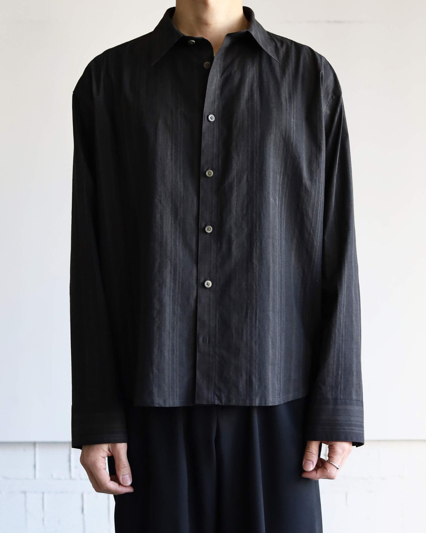 MADRAS STRIPE SHIRTS LS "BLACK STRIPE"