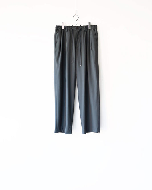 DOUBLE PLEATED EASY TROUSERS ORGANIC WOOL 2/80 TROPICAL "CHARCOAL"