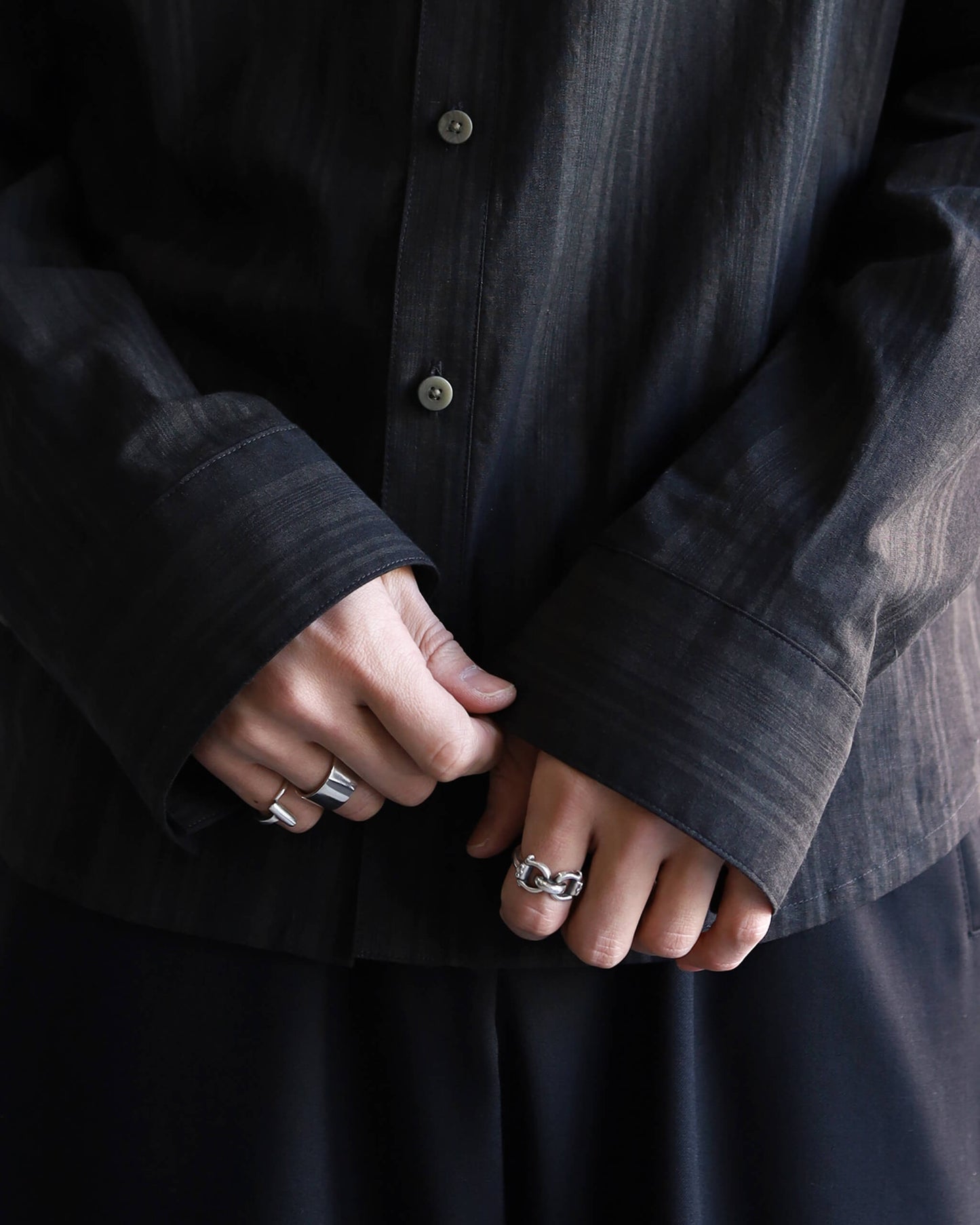 MADRAS STRIPE SHIRTS LS "BLACK STRIPE"