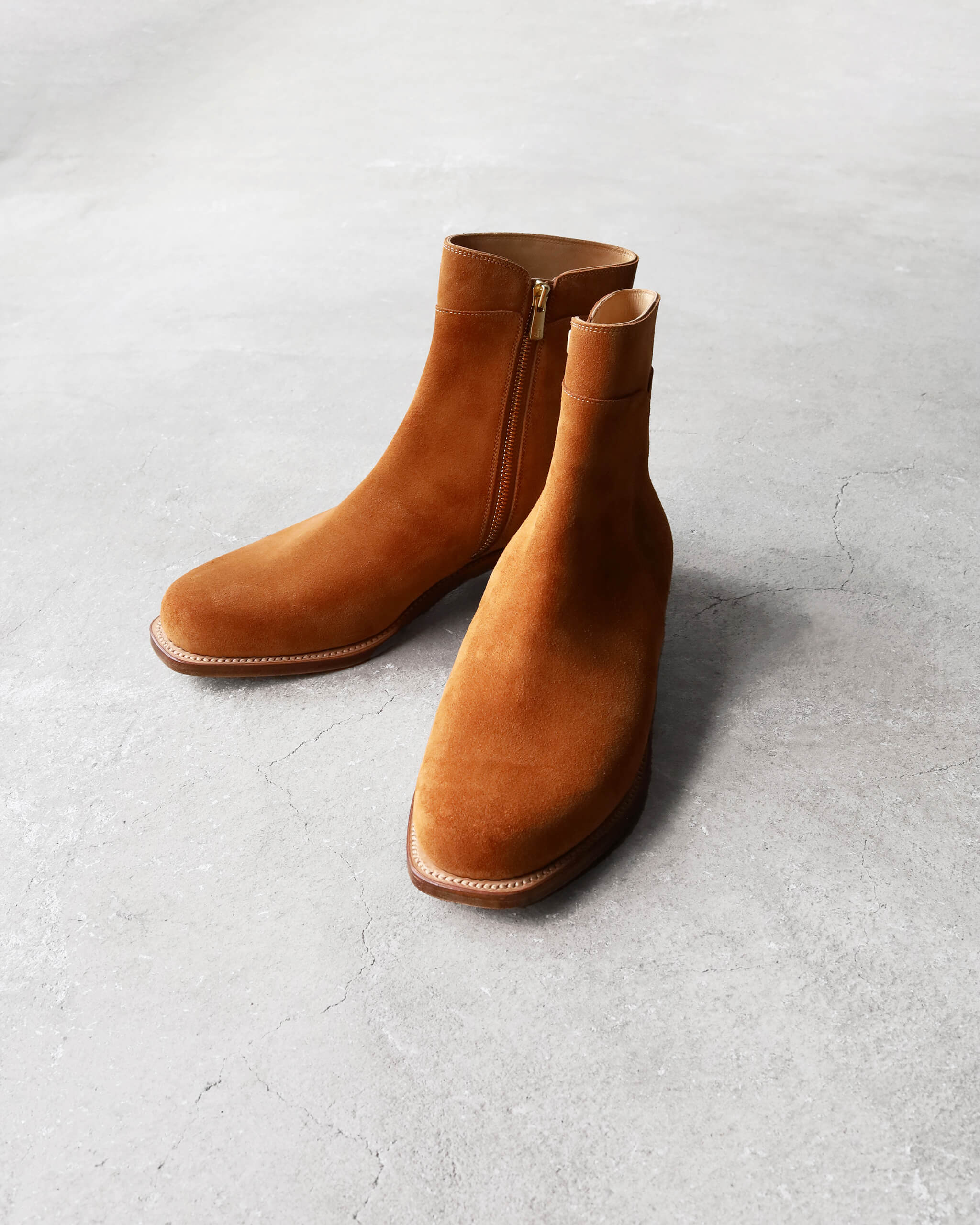 Post Production Side Zip Boots - Calf Suede 