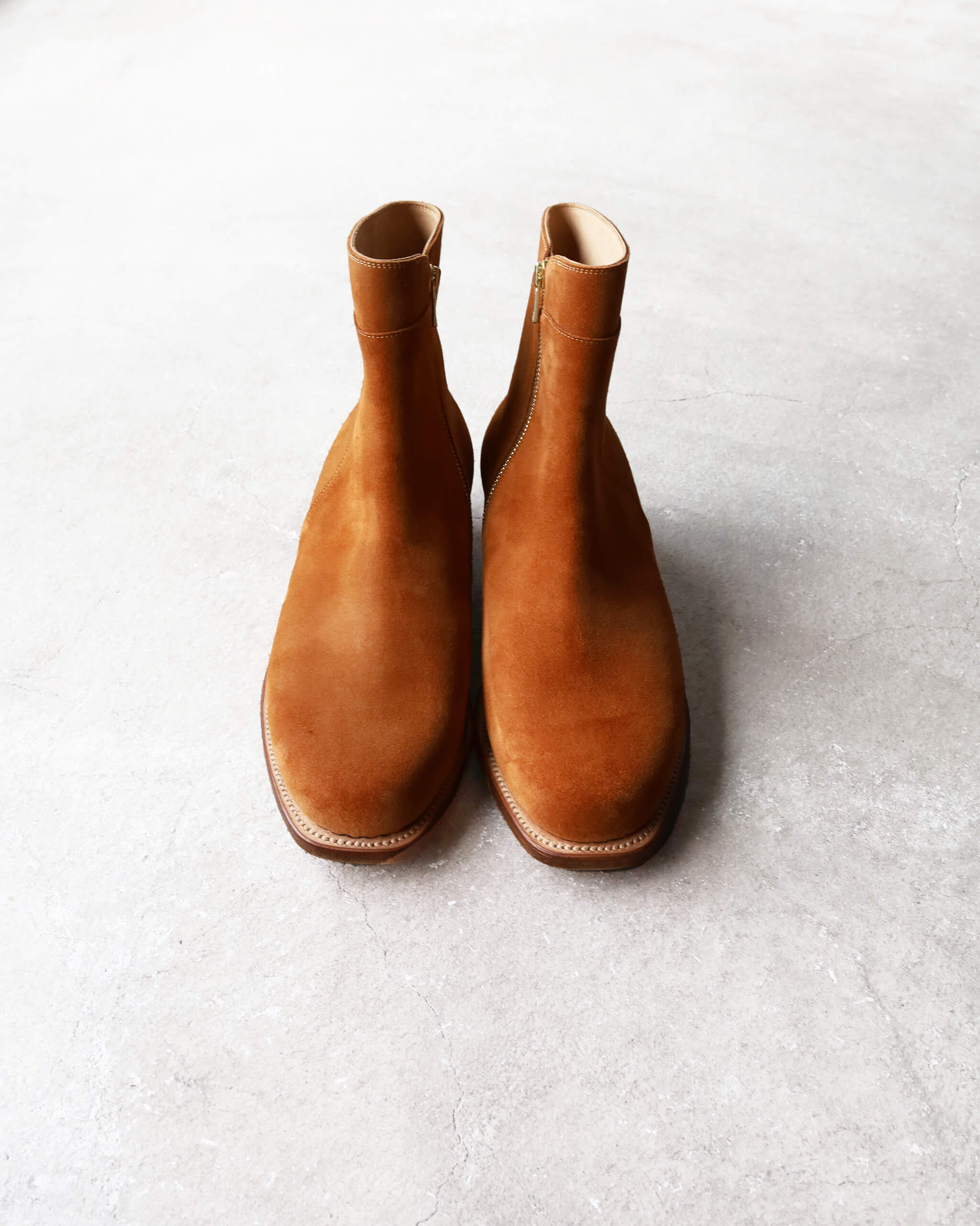 Post Production Side Zip Boots - Calf Suede 