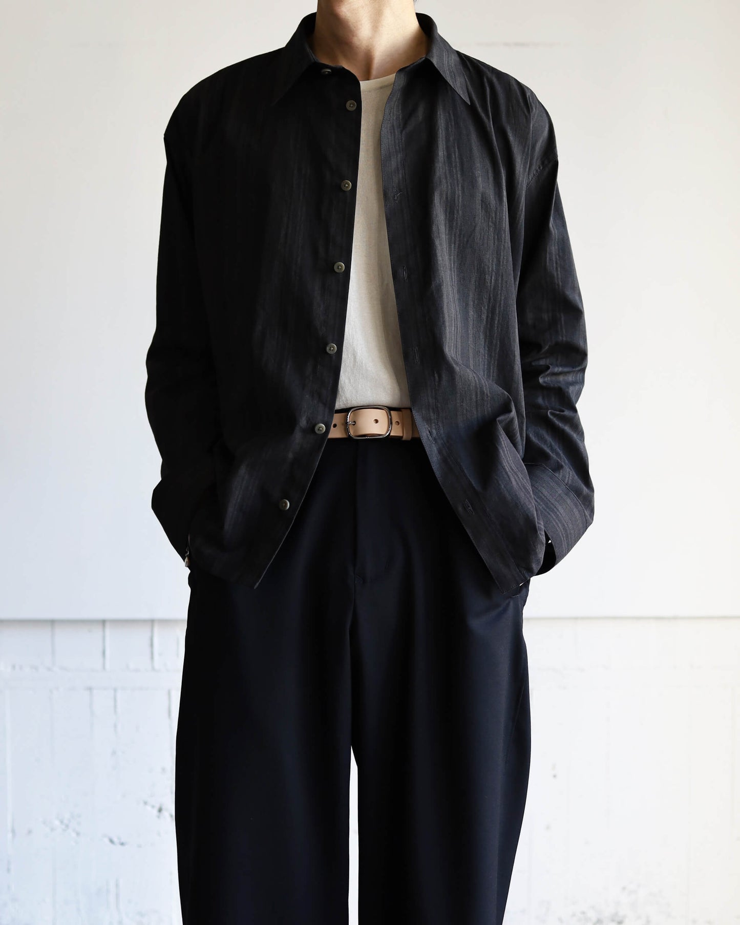 MADRAS STRIPE SHIRTS LS "BLACK STRIPE"