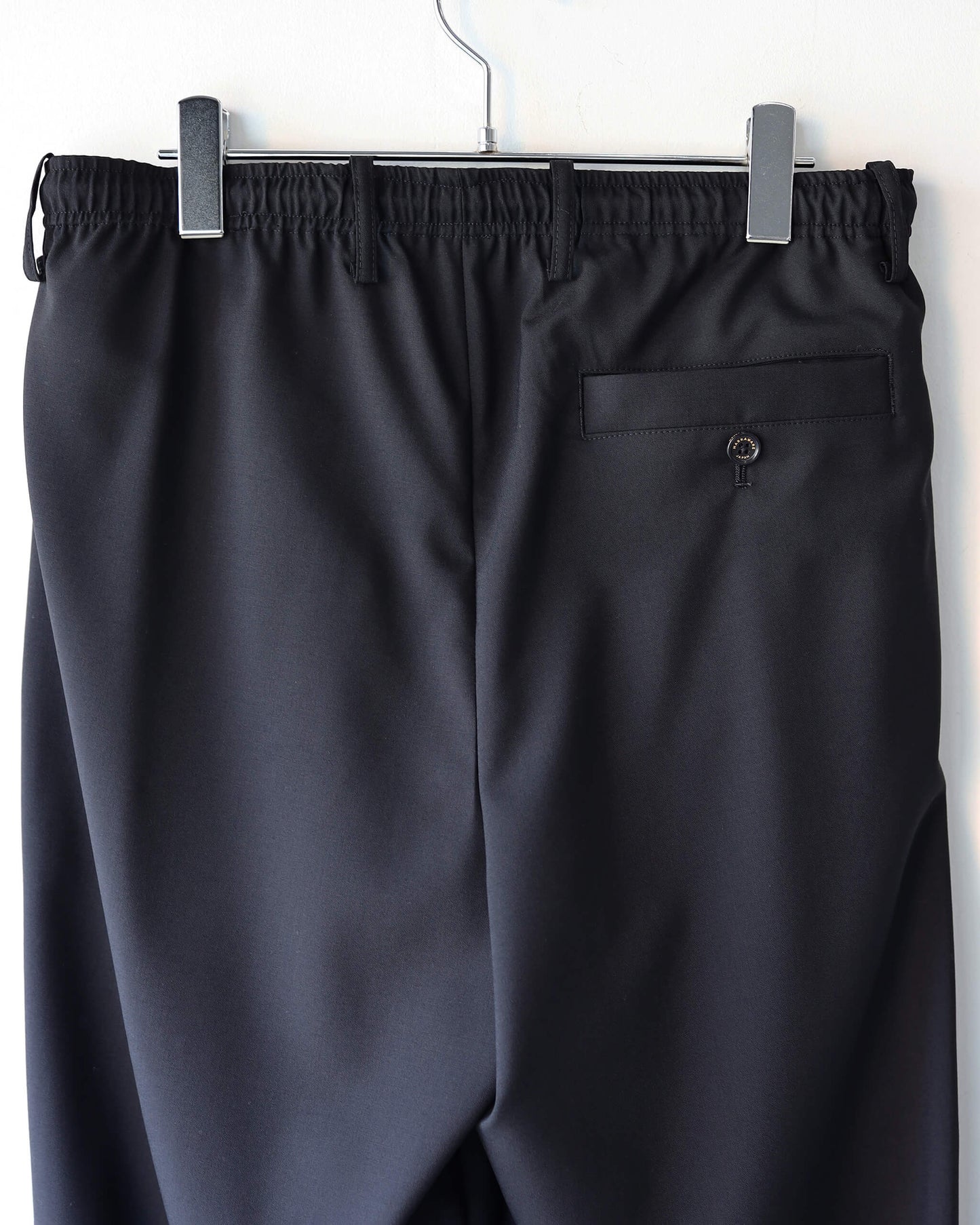 DOUBLE PLEATED EASY TROUSERS ORGANIC WOOL 2/80 TROPICAL "BLACK"