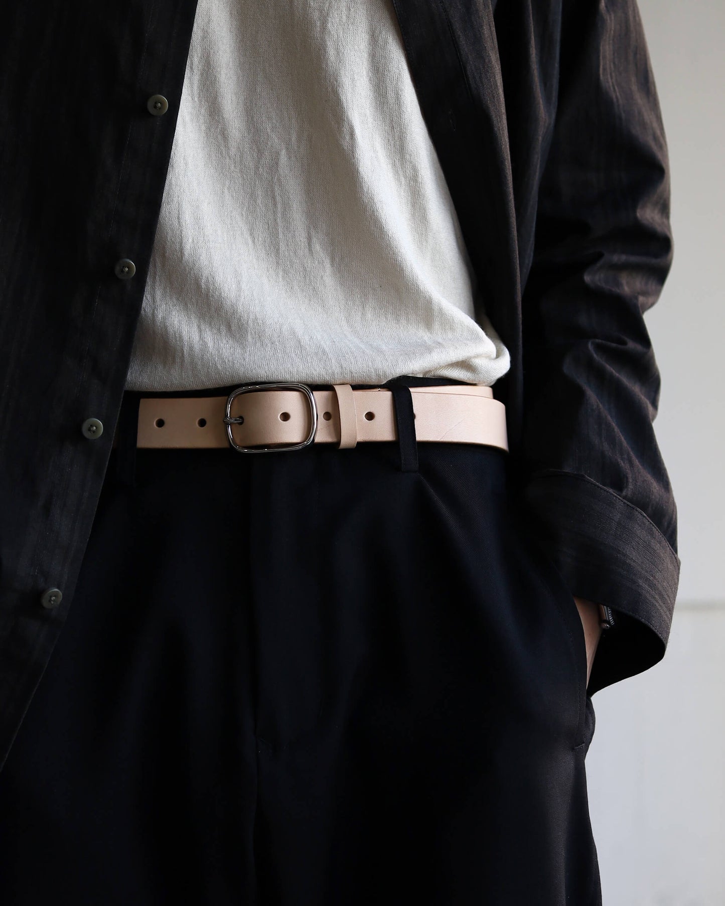 LEATHER BELT "BEIGE"