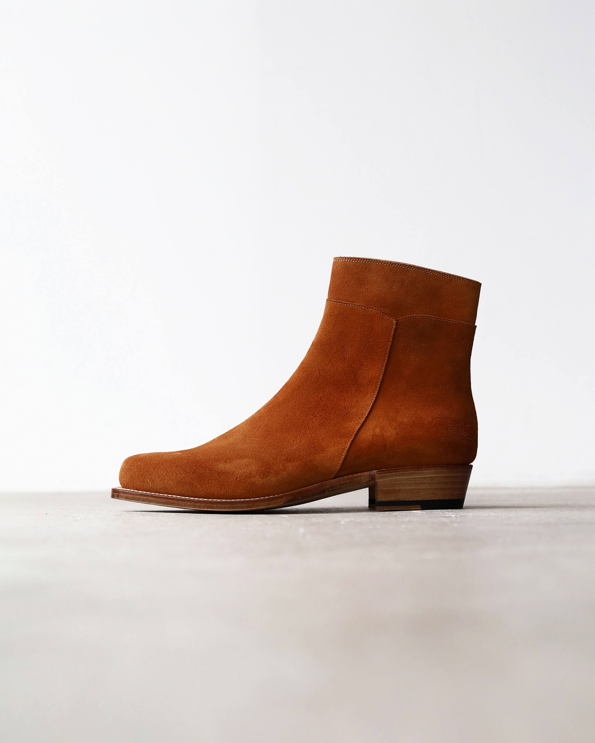 Post Production Side Zip Boots - Calf Suede 
