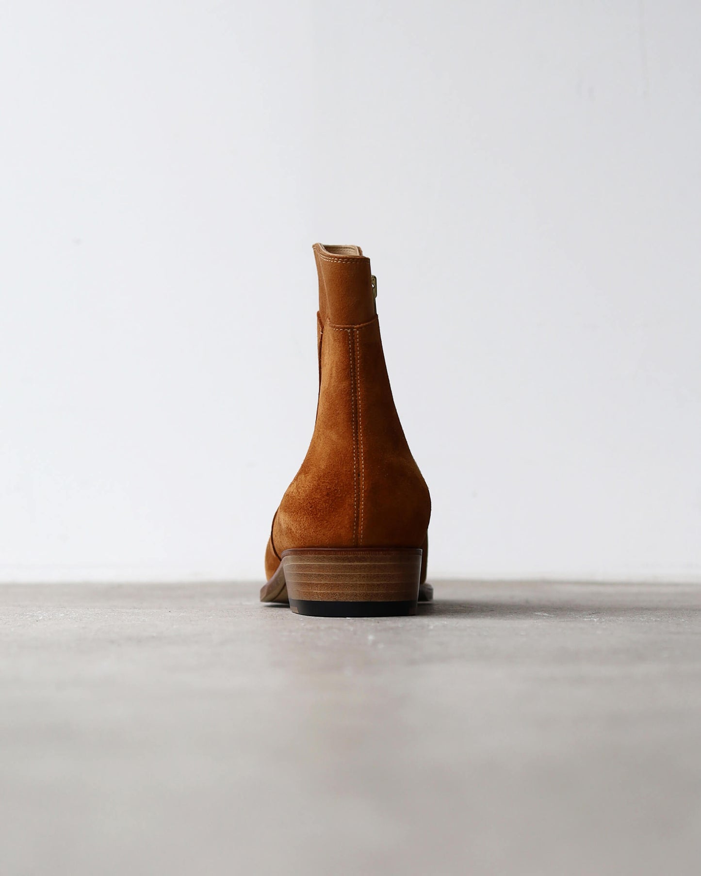 Side Zip Boots - Calf Suede "Camel"