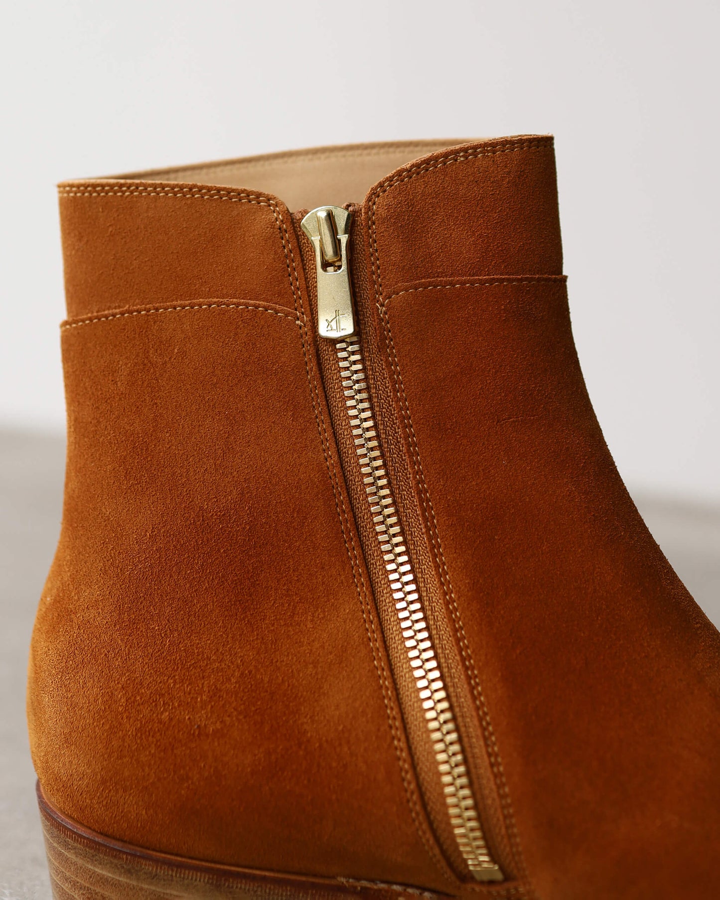 Side Zip Boots - Calf Suede "Camel"