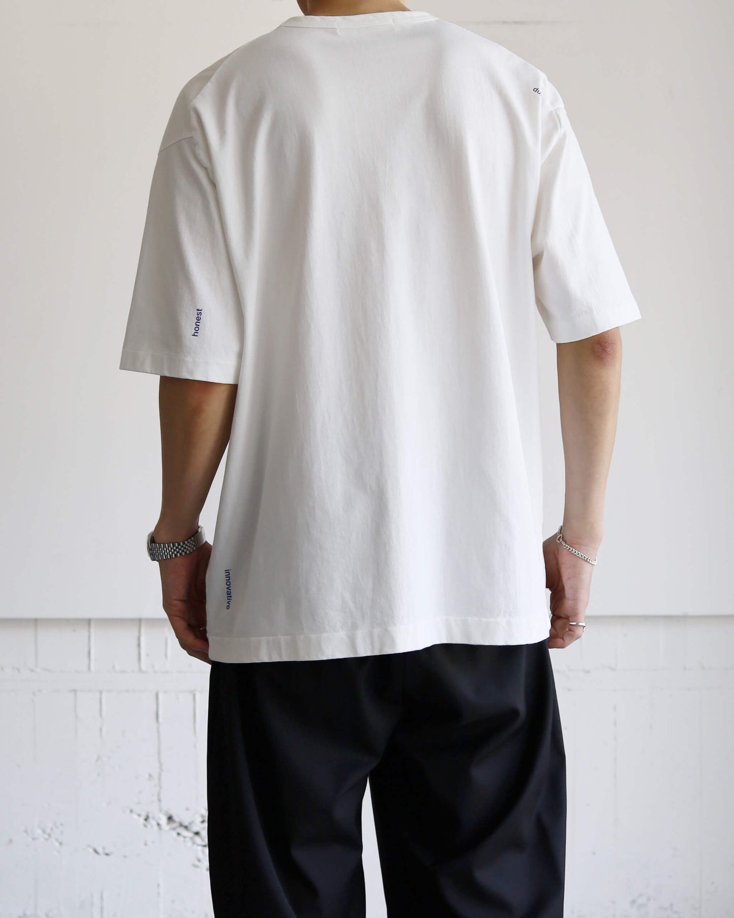 DRY COTTON JERSEY / CREW NECK T-SHIRT "WHITE"