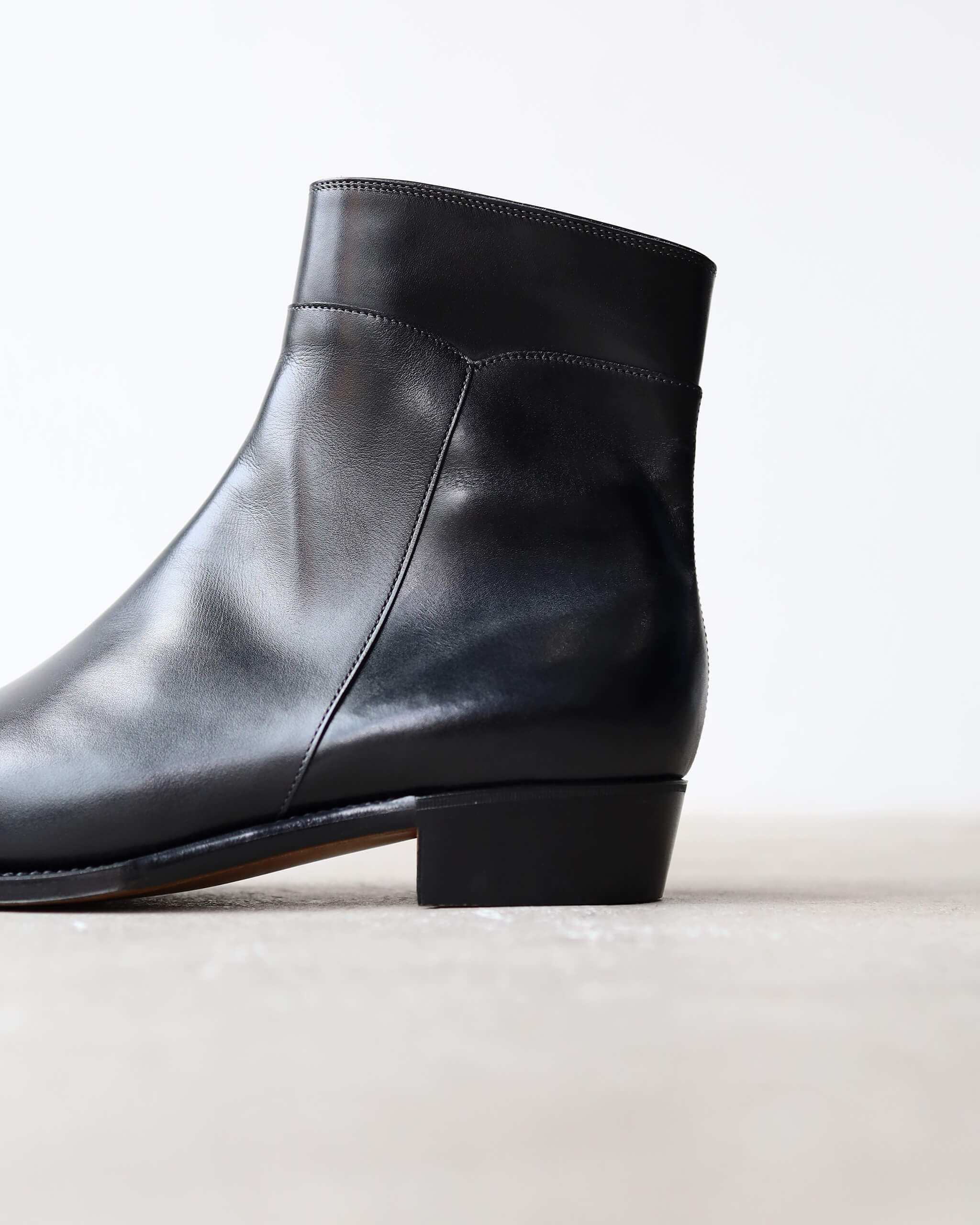 Post Production Side Zip Boots (Italian Calf) 