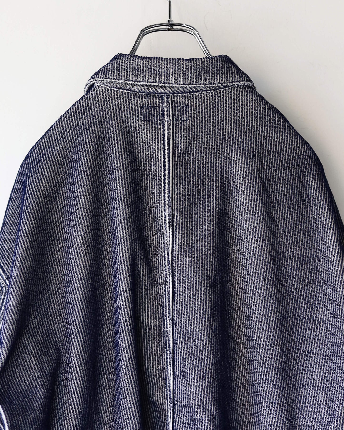 FLOCKY CORDUROY WORK JACKET "LIGHT GREY × NAVY"