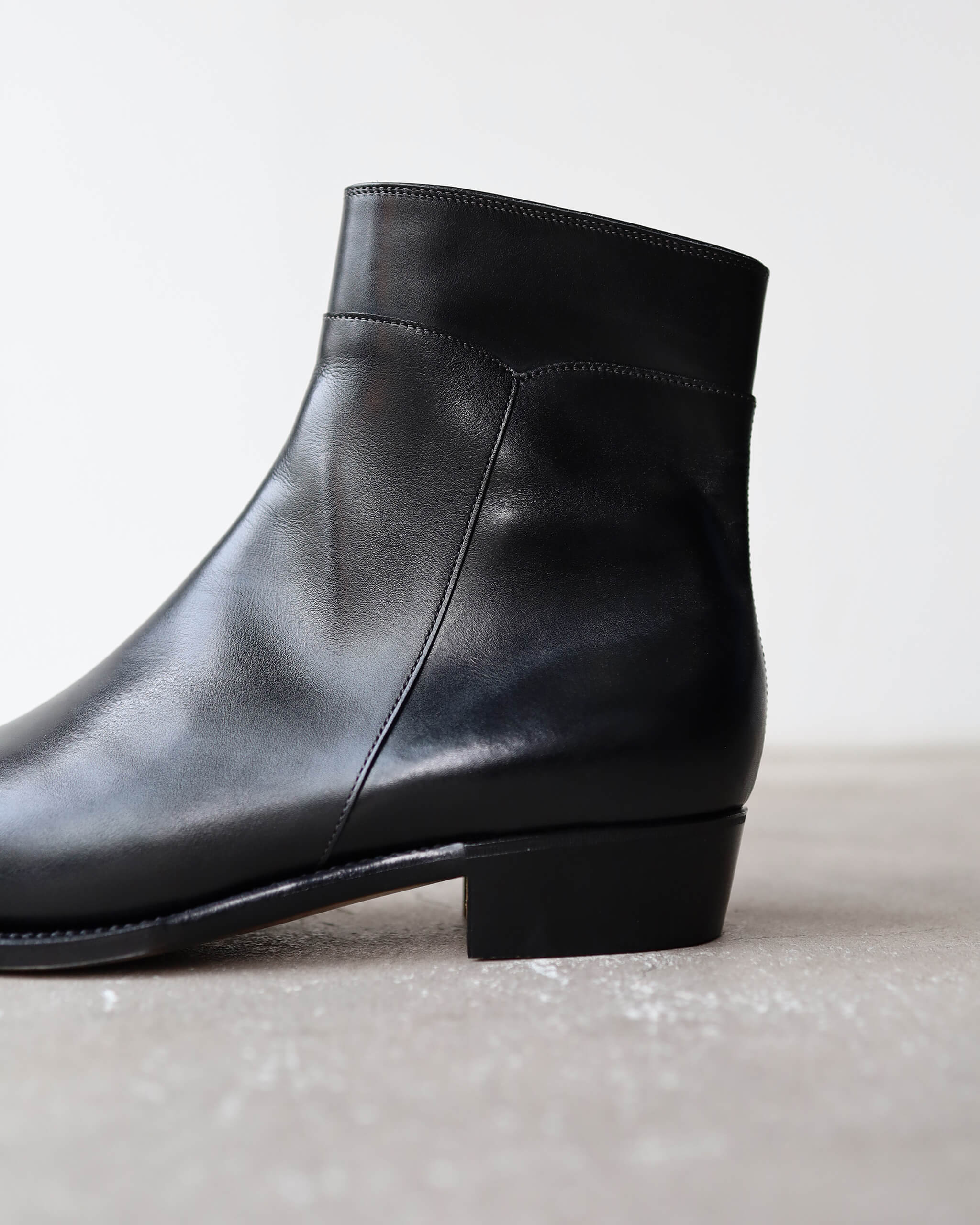 Post Production Side Zip Boots (Italian Calf) 
