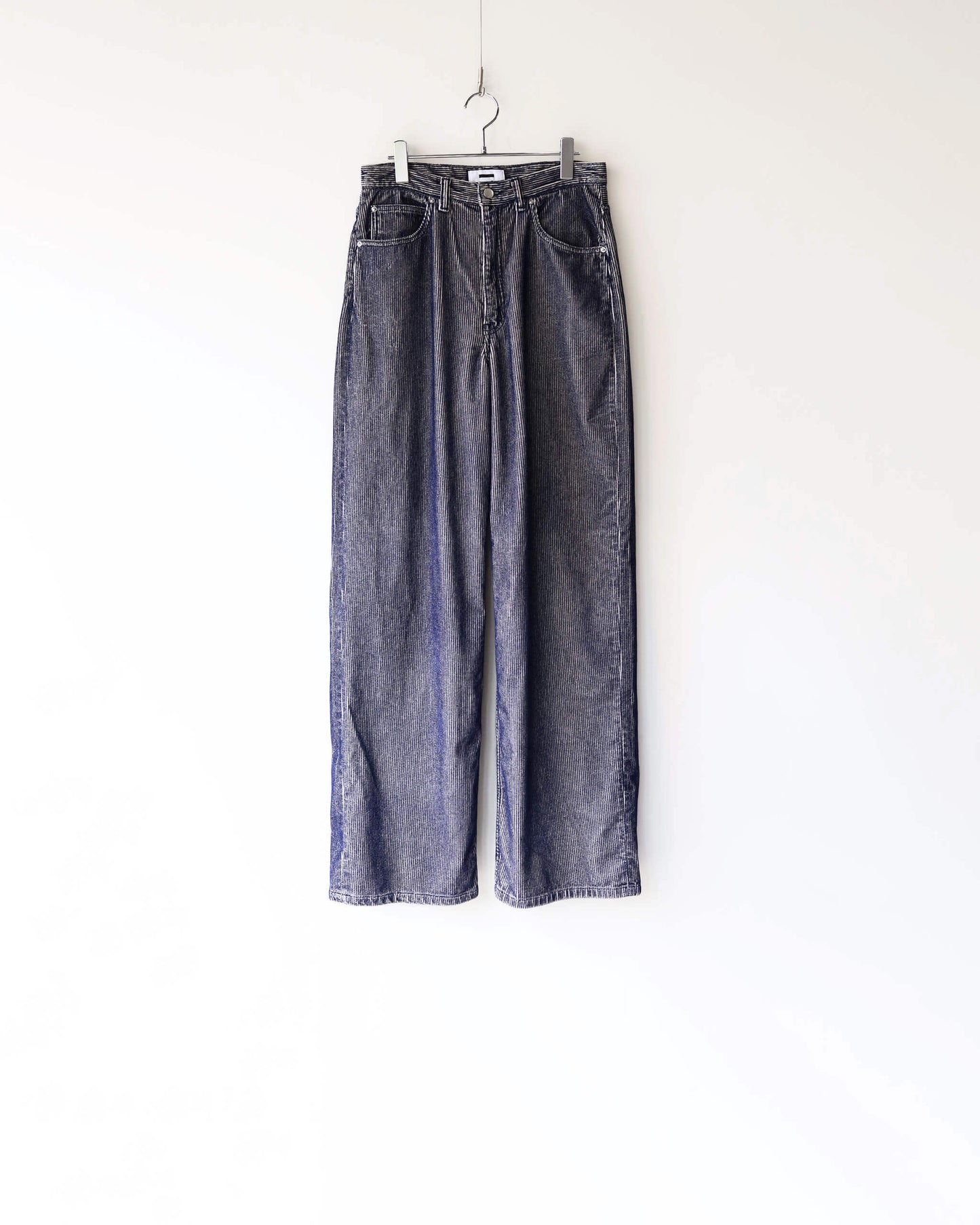 FLOCKY CORDUROY PANTS - WIDE "LIGHT GREY × NAVY"
