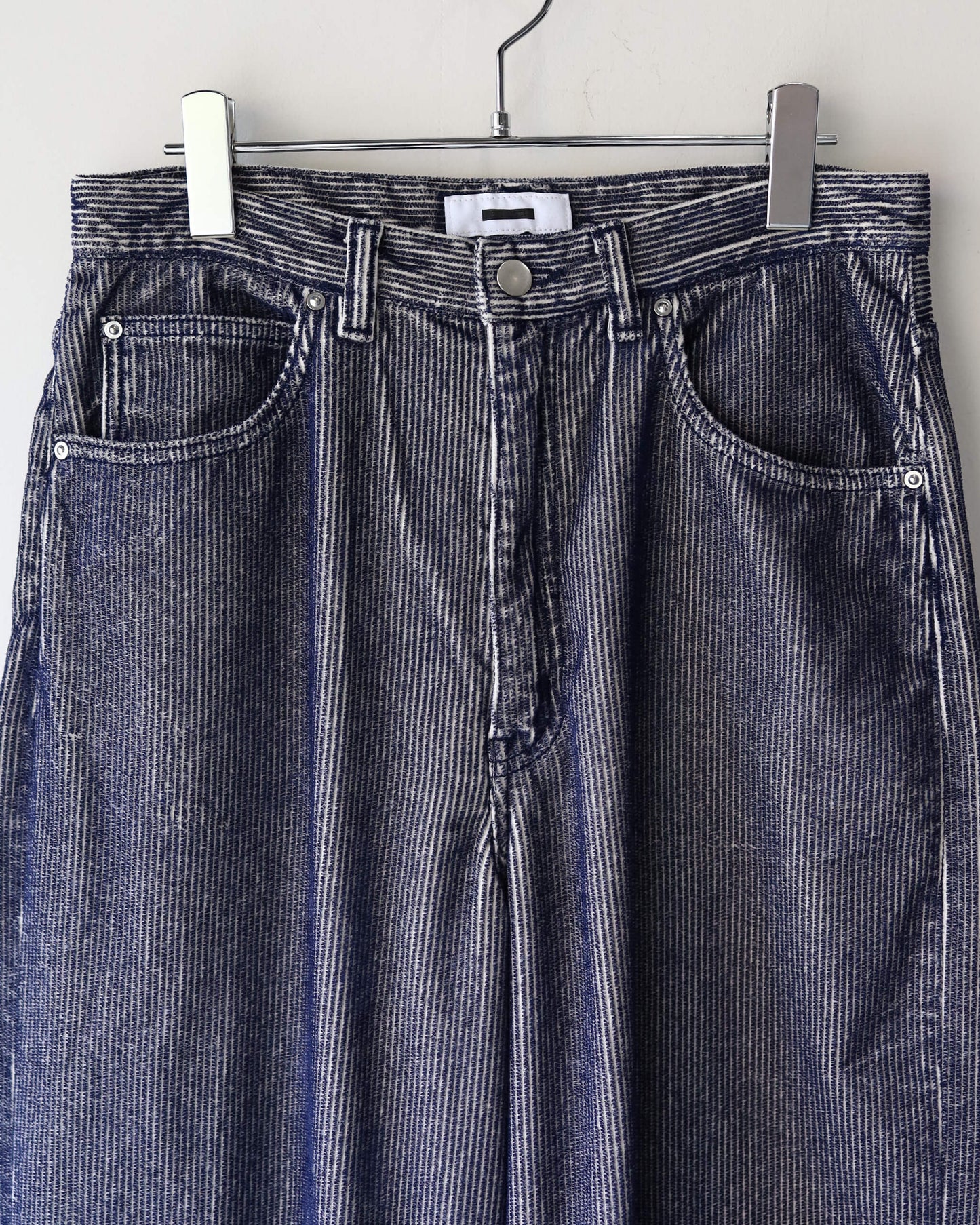 FLOCKY CORDUROY PANTS - WIDE "LIGHT GREY × NAVY"