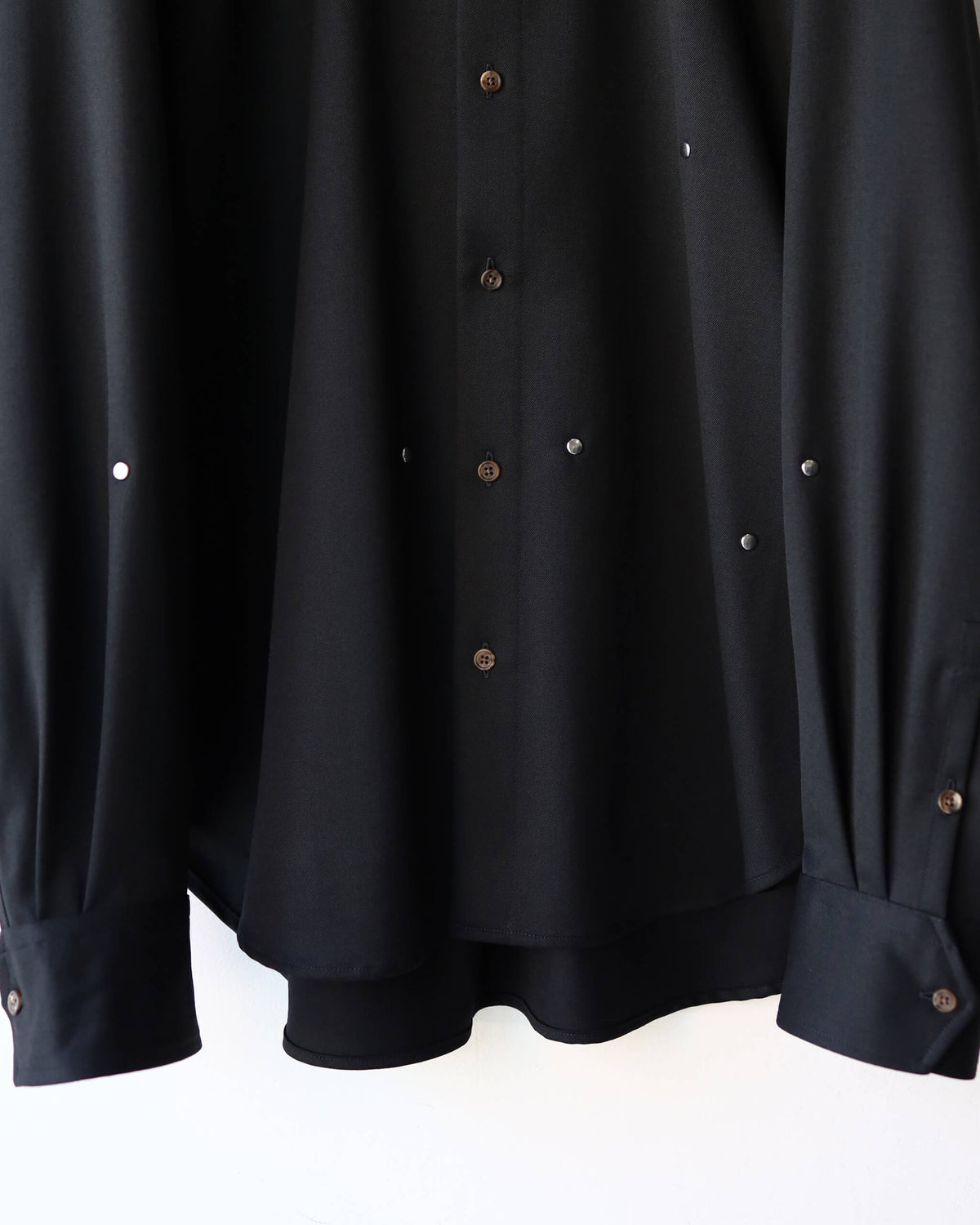 WOOL TWILL RIVET SHIRT "BLACK"