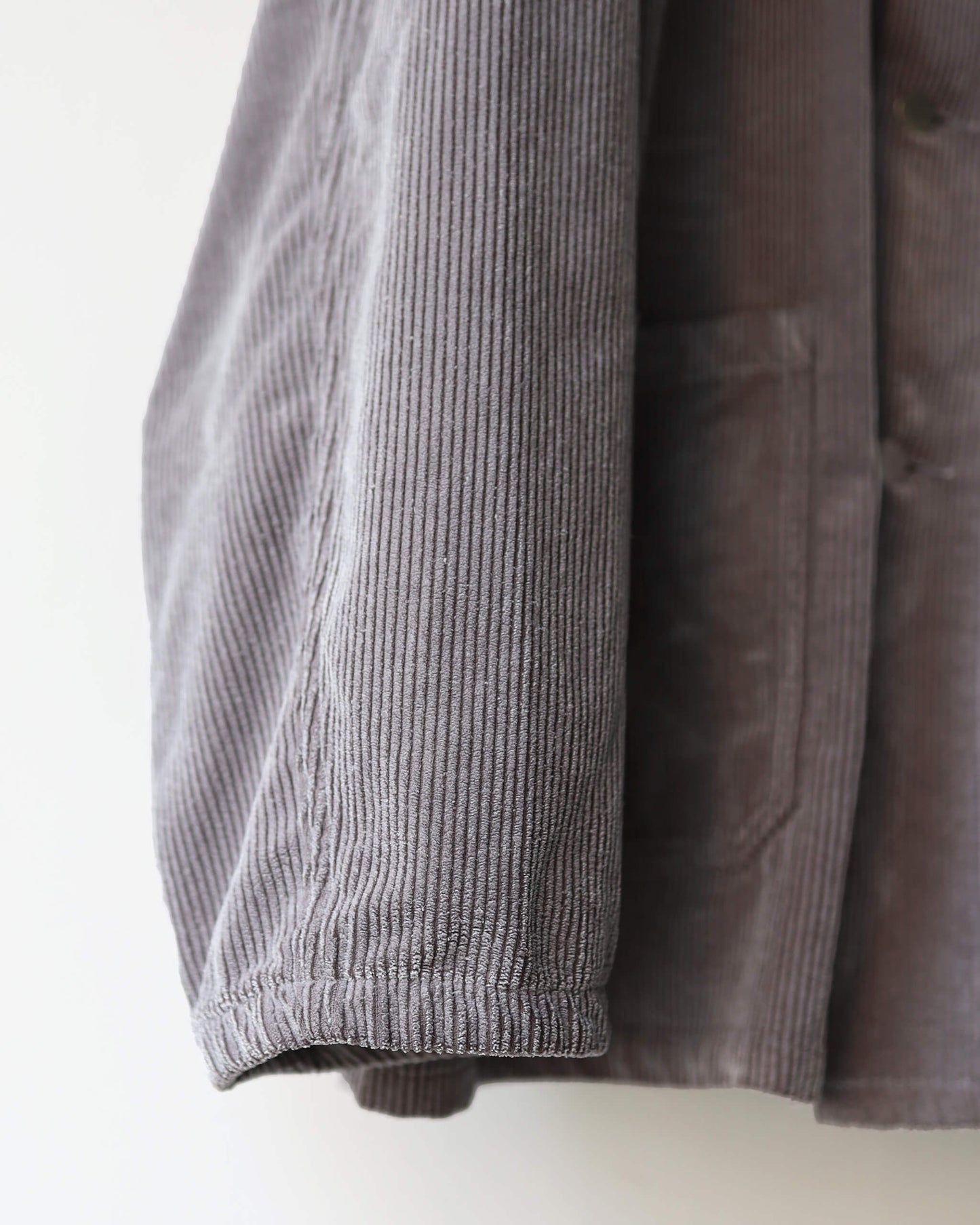 FLOCKY CORDUROY WORK JACKET "GREY × OFF WHITE"
