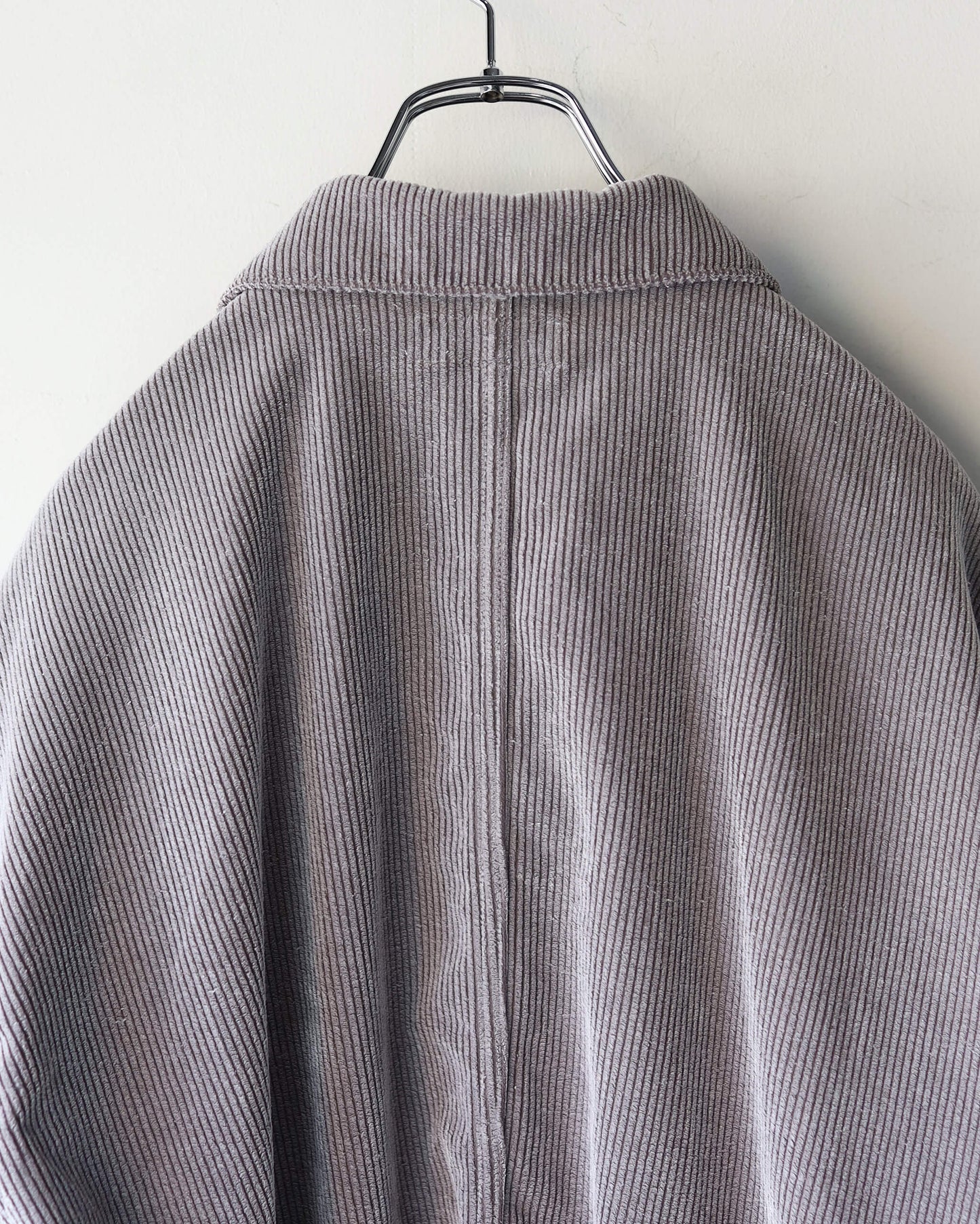 FLOCKY CORDUROY WORK JACKET "GREY × OFF WHITE"