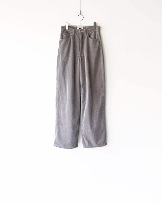 FLOCKY CORDUROY PANTS - WIDE "GREY × OFF WHITE"