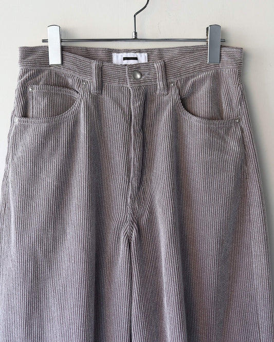FLOCKY CORDUROY PANTS - WIDE "GREY × OFF WHITE"