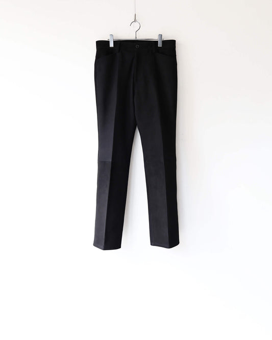 SUEDE SEMI-FLARE PANTS "BLACK"