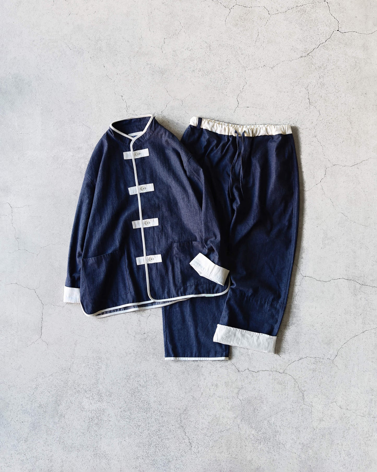 "kung-fu" pajama #denim "navy"