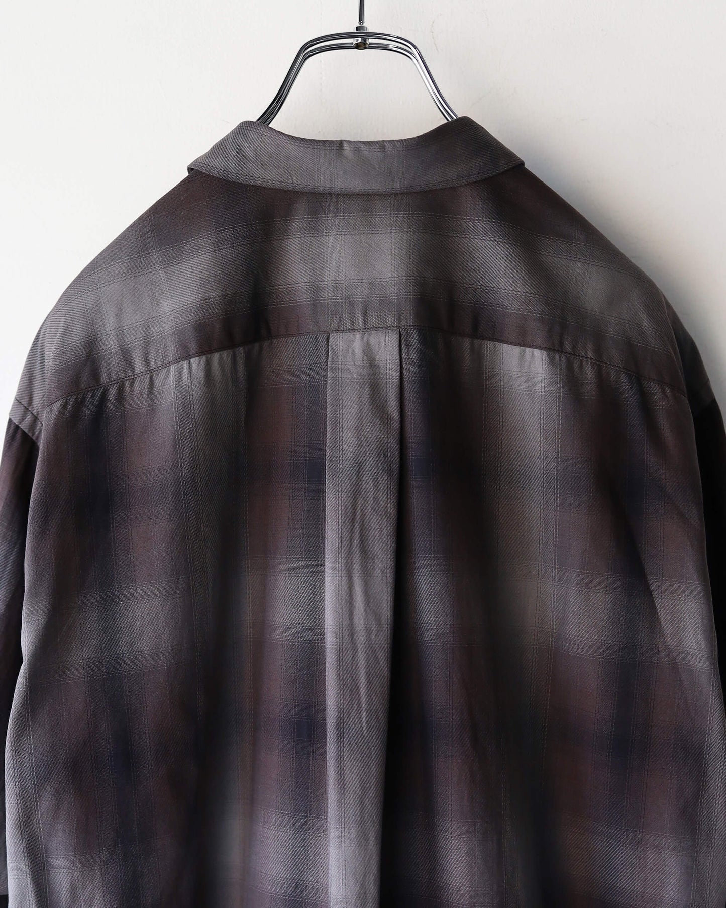 COTTON CHECK / REGULAR COLLAR SHIRT "CHARCOAL"