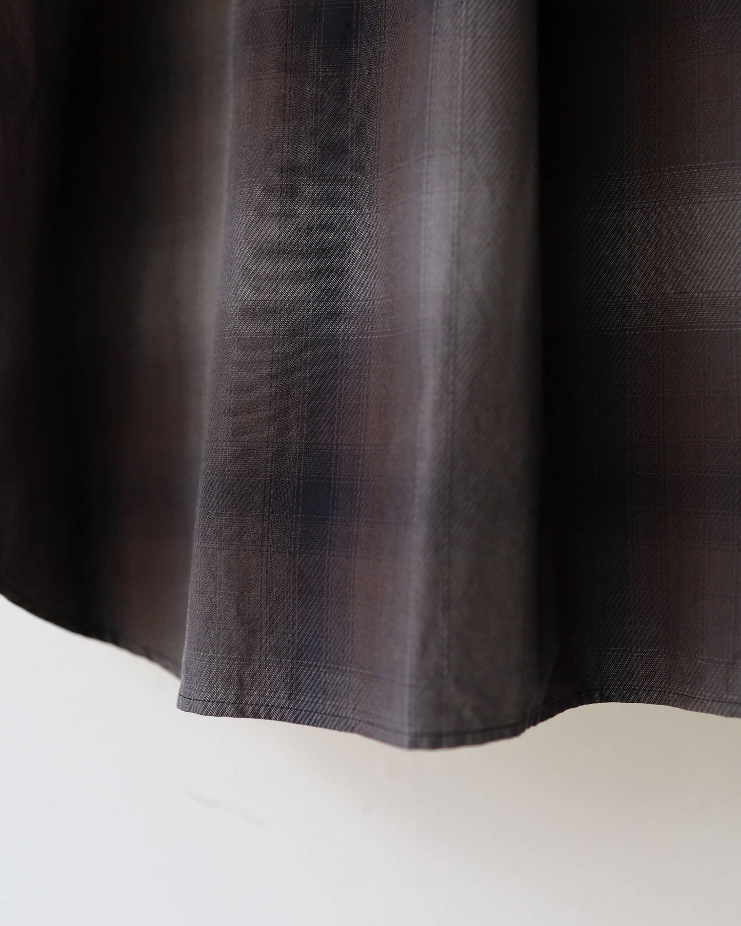COTTON CHECK / REGULAR COLLAR SHIRT "CHARCOAL"