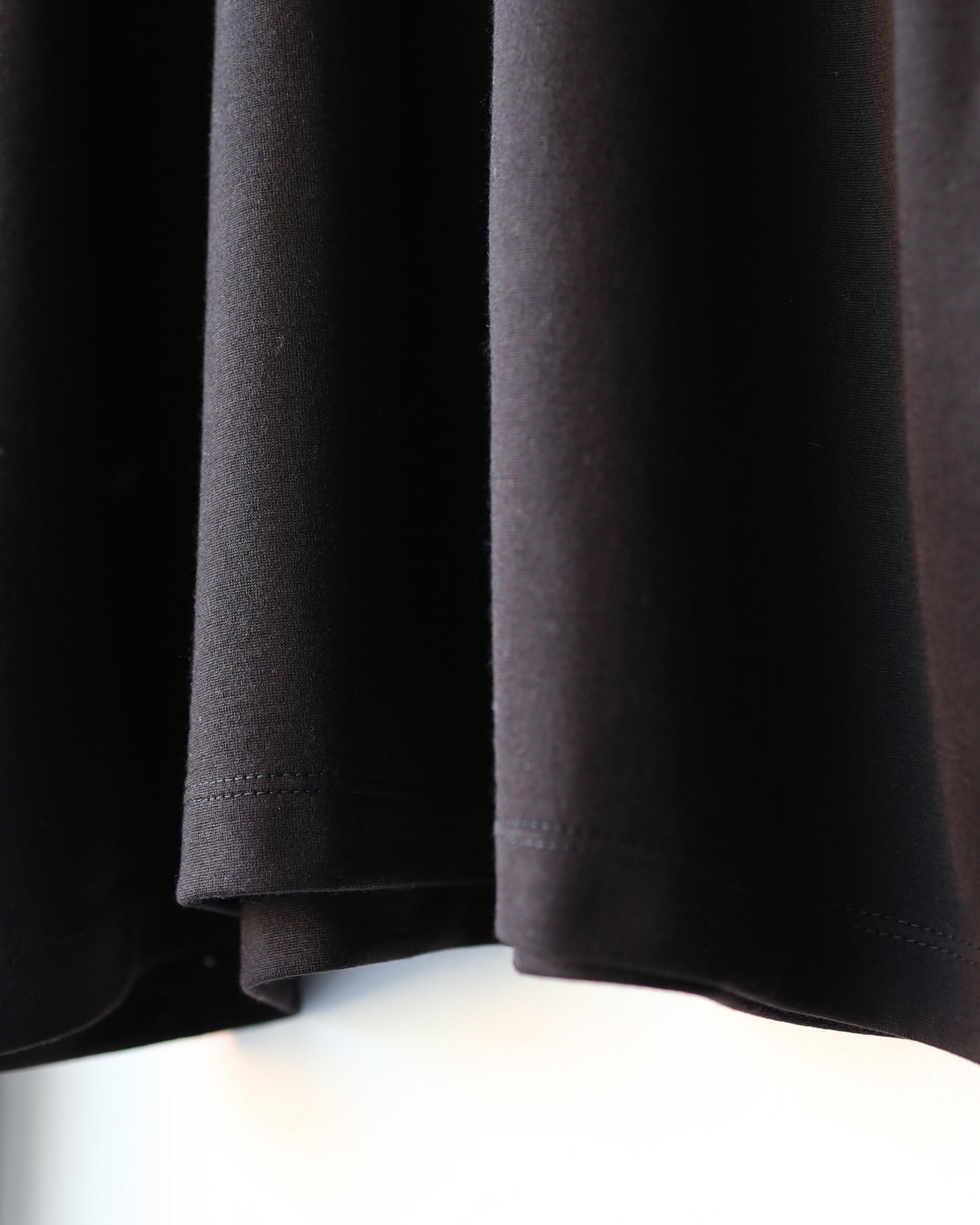LONG SLEEVE POLO SUPER 160s WOOL WASHABLE KNIT "BLACK"