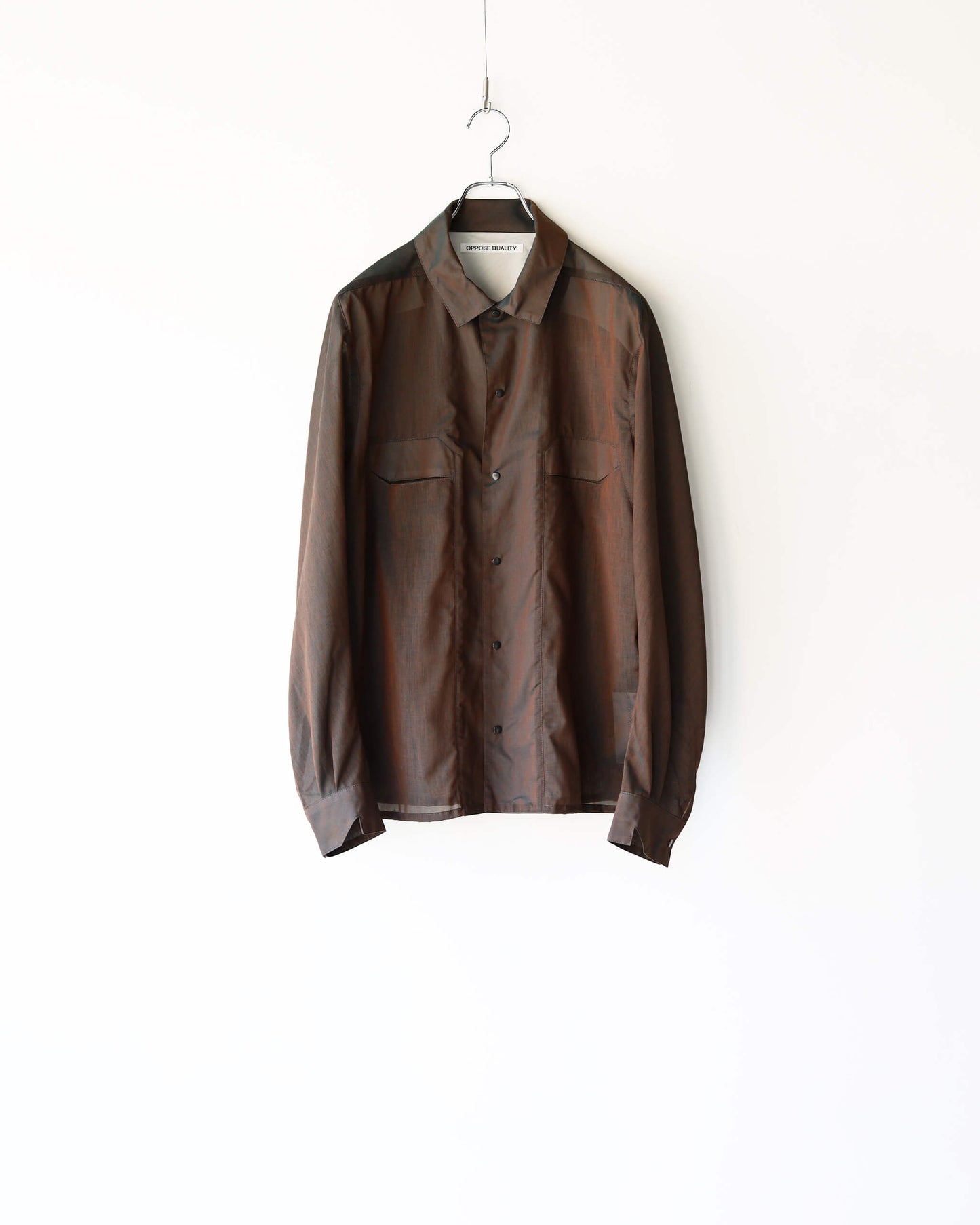 Chambray Panel Shirts "Brown"