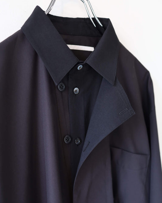 OXFORD LAYERED SHIRT "Bk"
