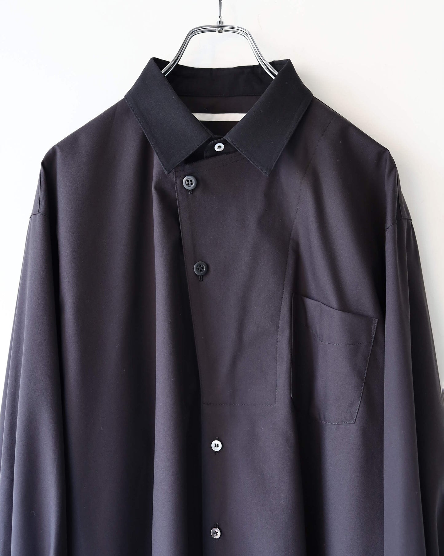 OXFORD LAYERED SHIRT "Bk"