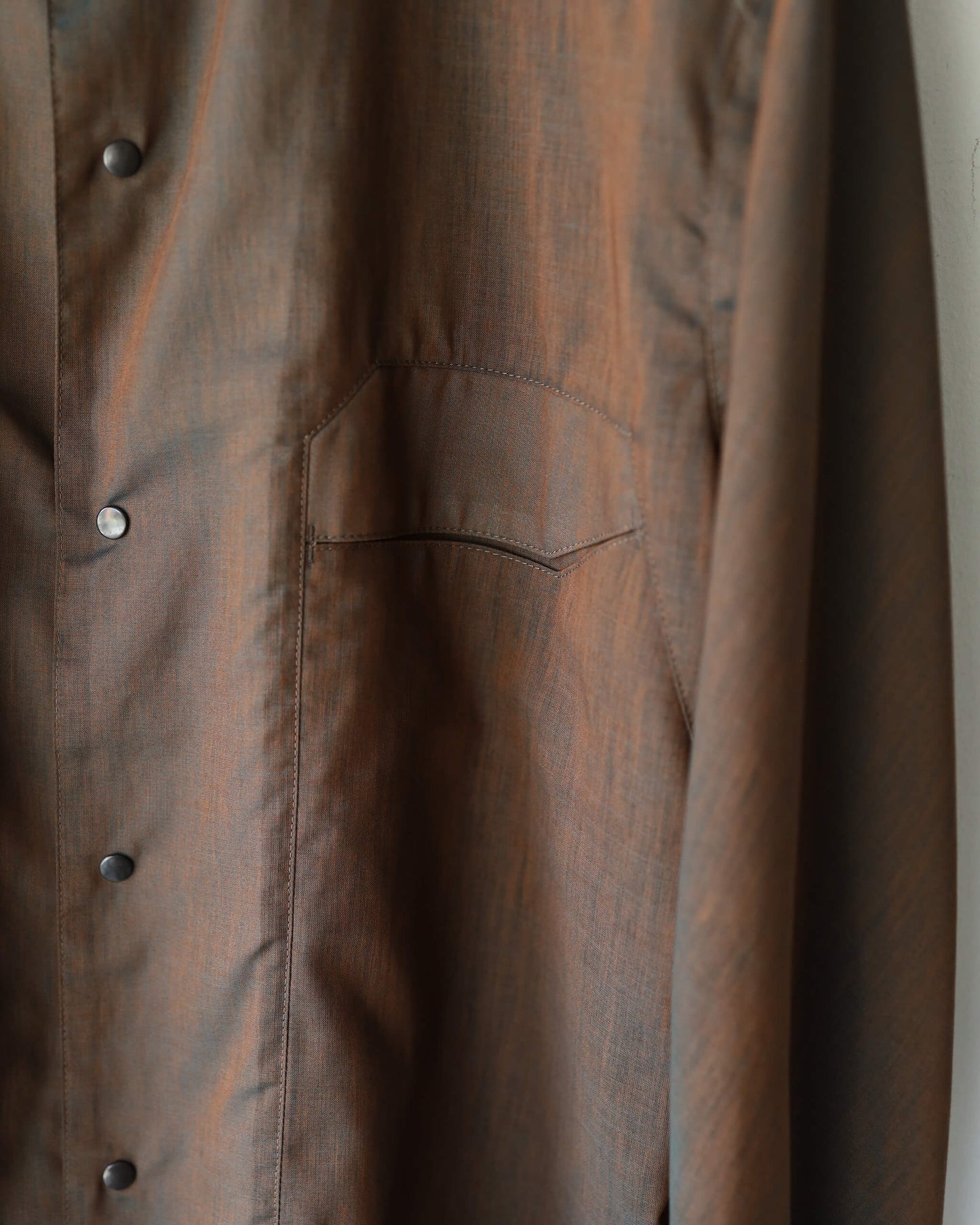 Chambray Panel Shirts "Brown"