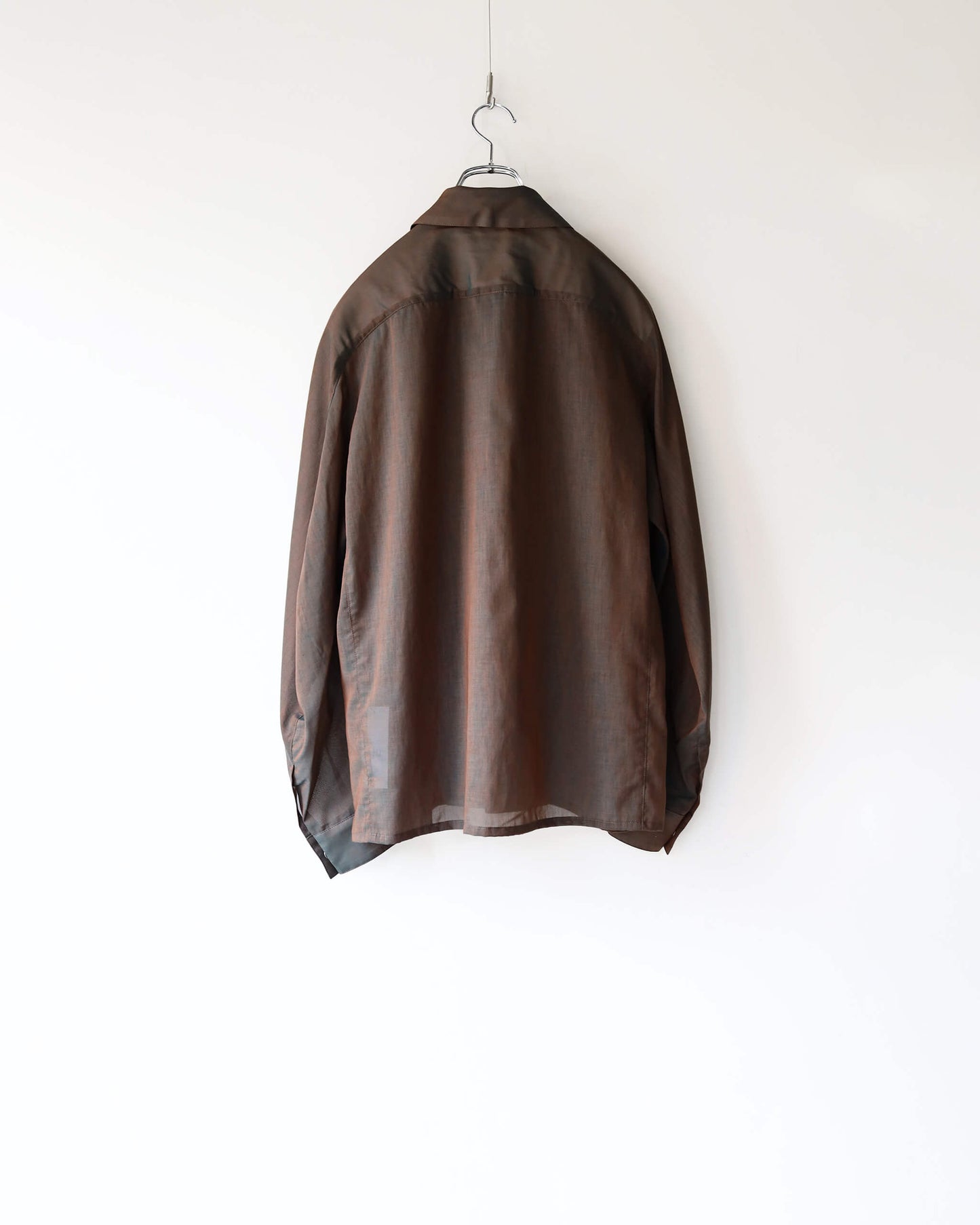 Chambray Panel Shirts "Brown"