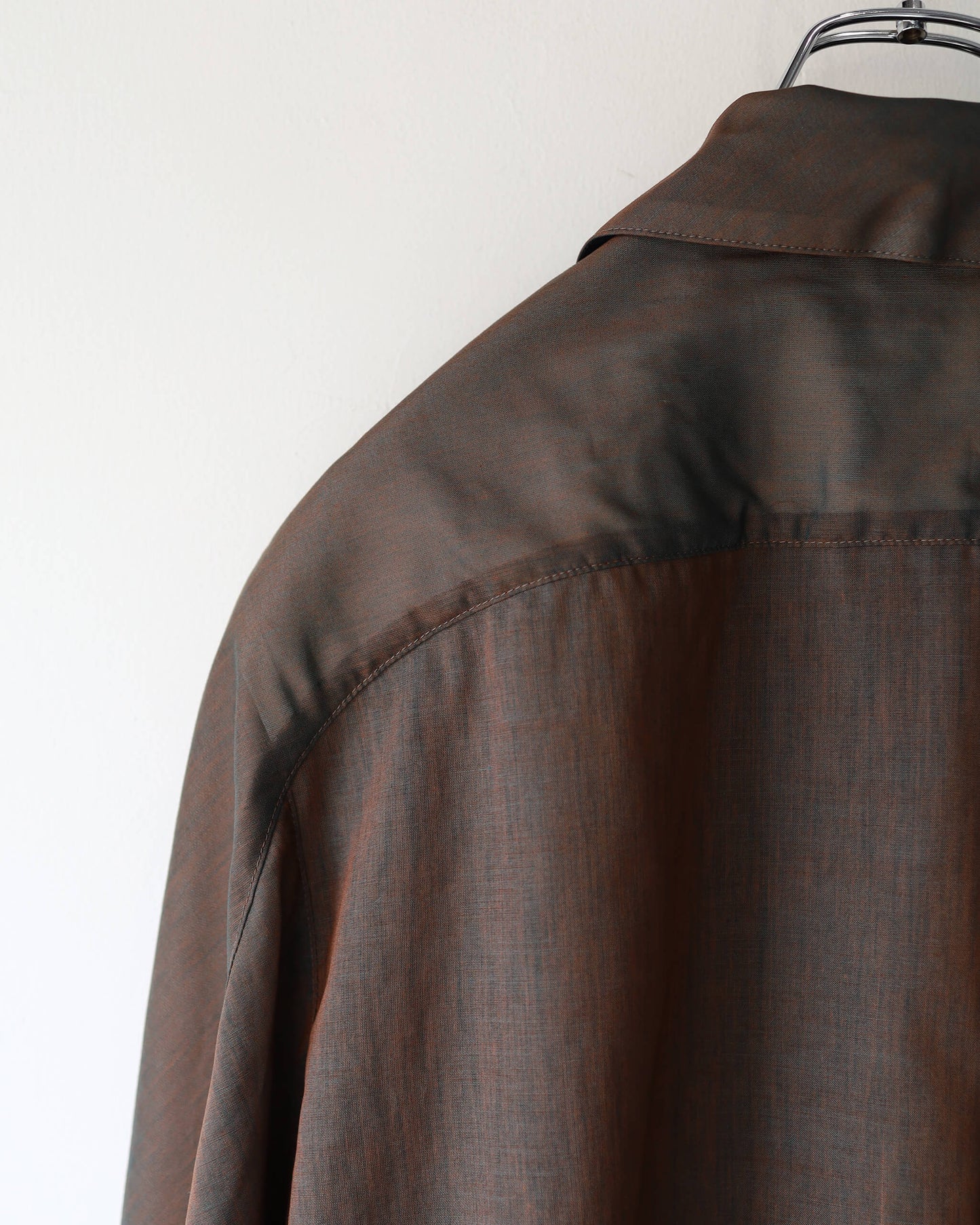 Chambray Panel Shirts "Brown"