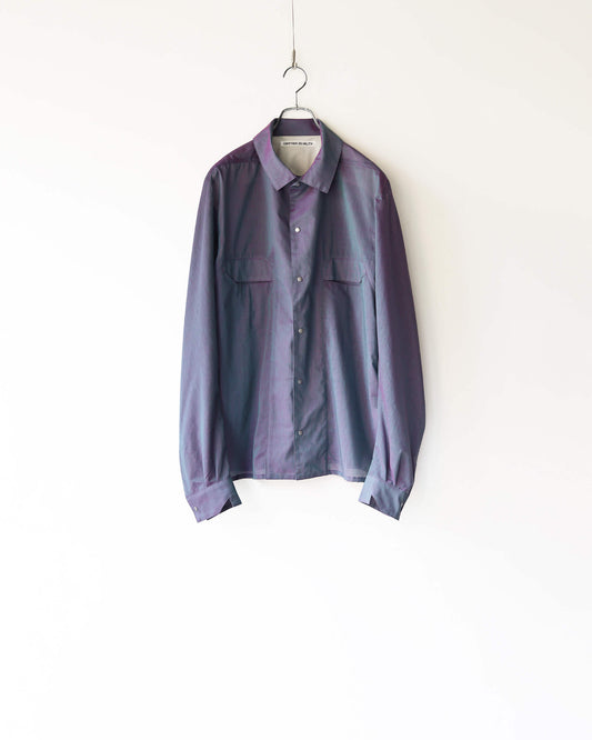 Chambray Panel Shirts "Purple Gray"