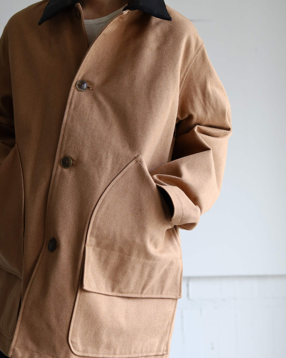 CHASSEUR JACKET ORGANIC COTTON DUCK "NATURAL BROWN"
