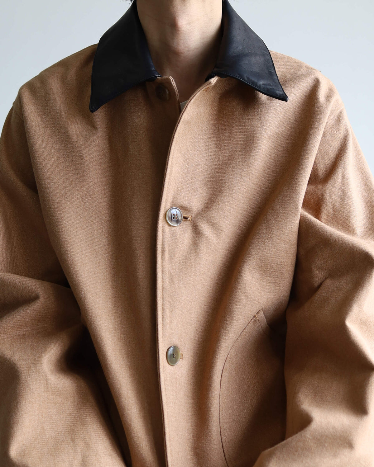 CHASSEUR JACKET ORGANIC COTTON DUCK "NATURAL BROWN"