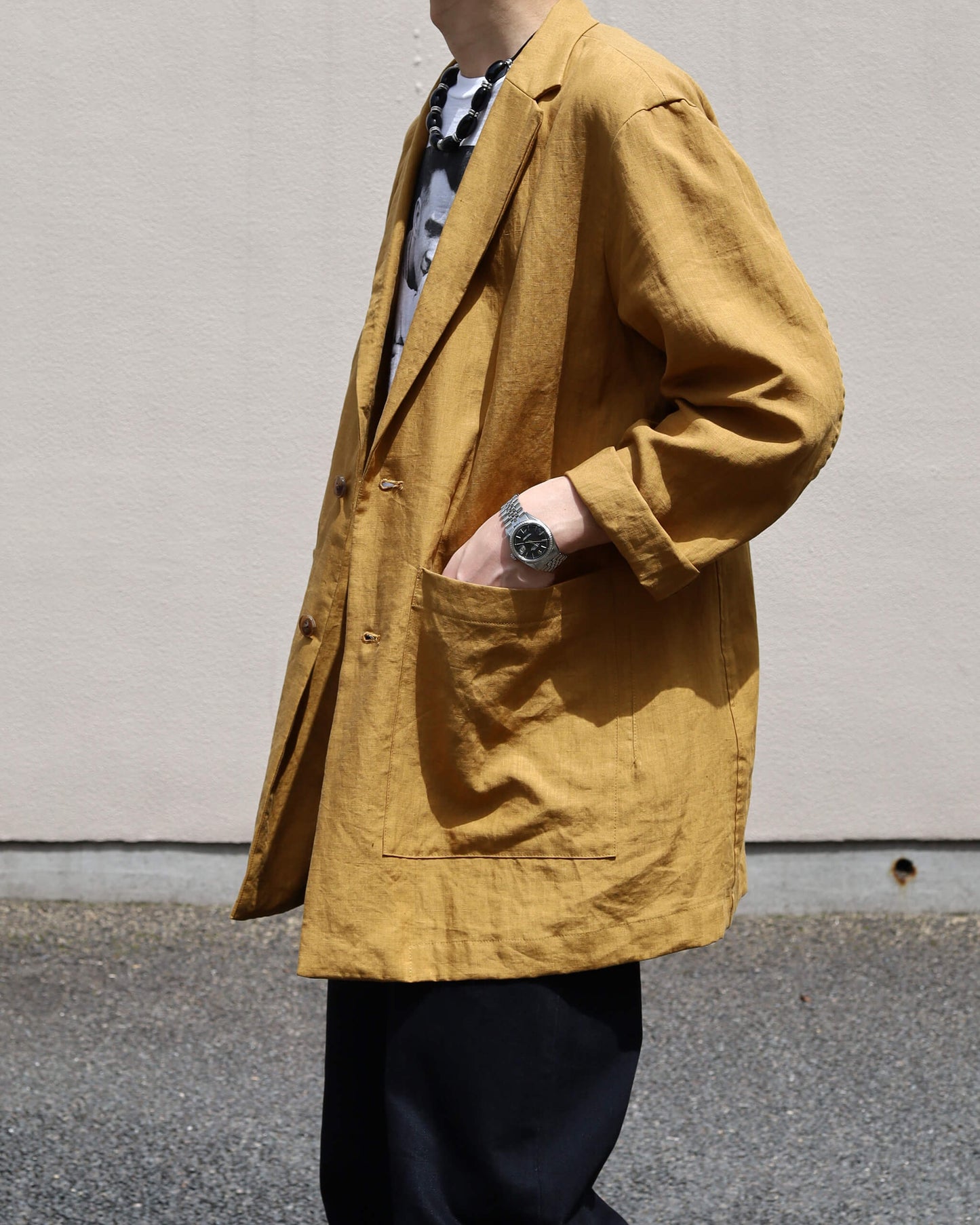 High count fine linen - Stranger jacket "Marigold"