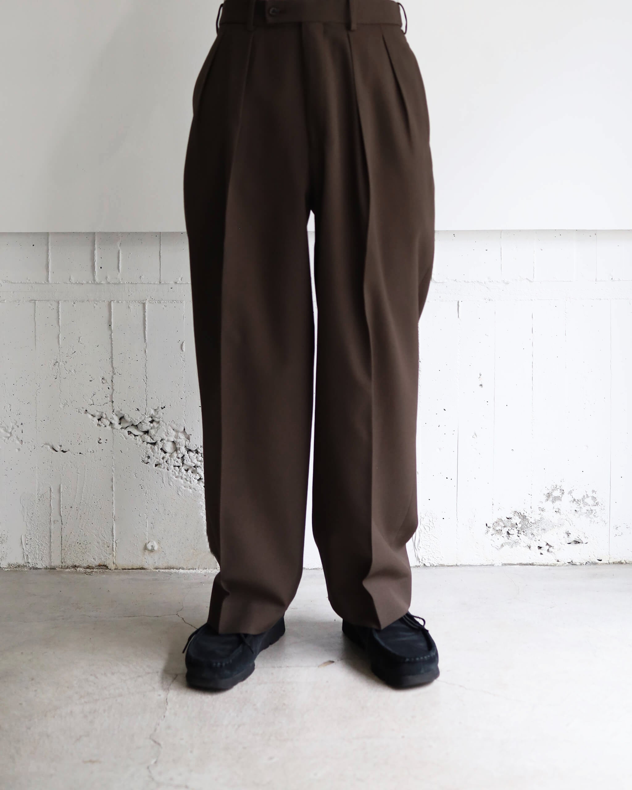 MARKAWARE DOUBLE PLEATED TROUSERS ORGANIC WOOL SURVIVAL CLOTH