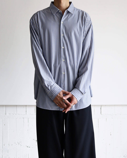 46G Stripe Atmosphere Shirt "SAX BLACK"