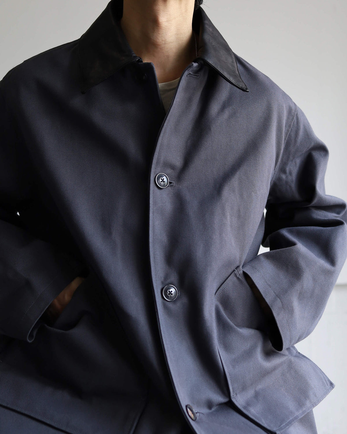 CHASSEUR JACKET ORGANIC COTTON DUCK "CHARCOAL"